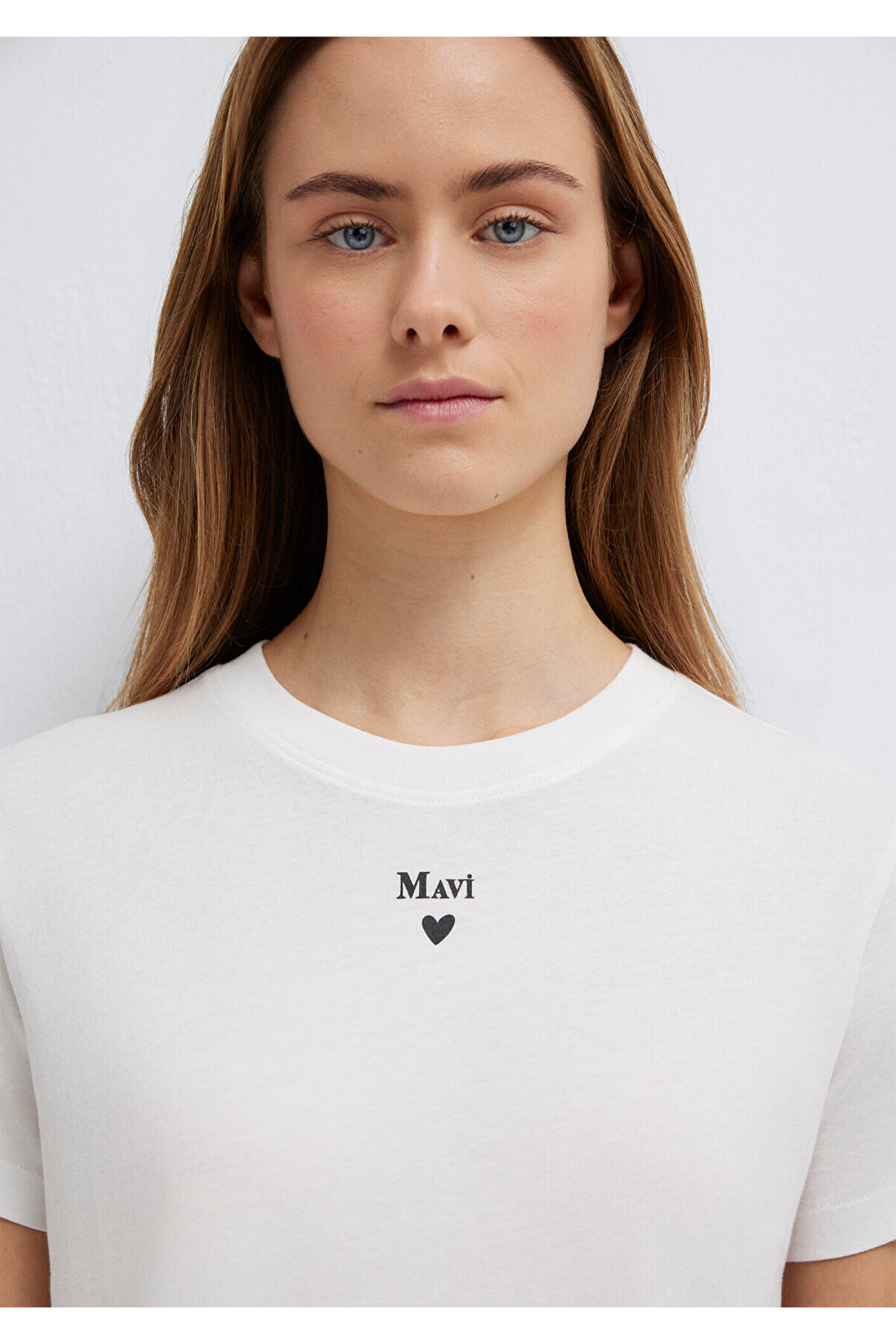 Mavi Logo Baskılı Beyaz Tişört Semi Slim Fit / Yarı Dar Kesim 1601185-33389 görsel 8