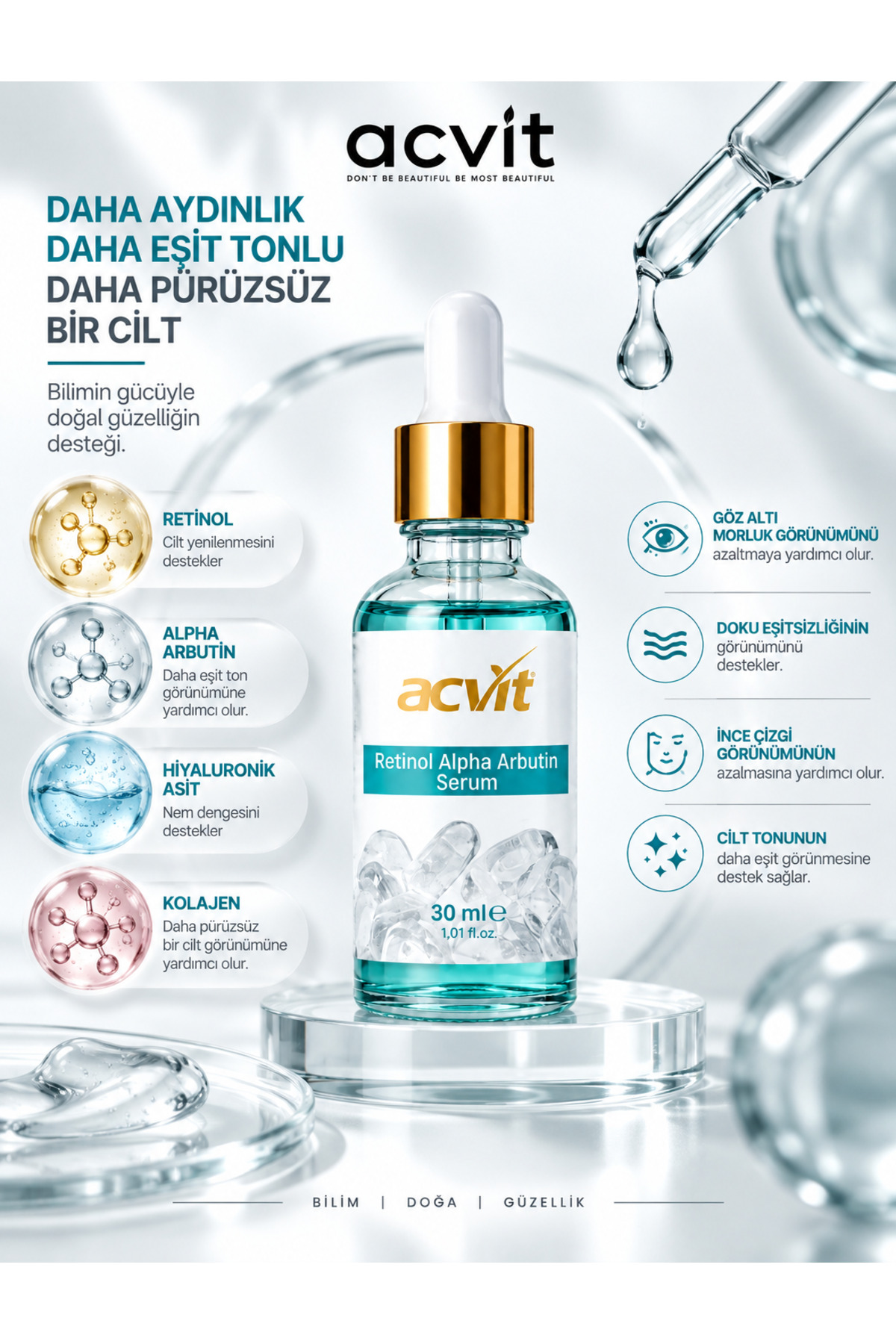 Retinol Alpha Arbutin Serum 30 ML |Kırışıklık Karşıtı ve Cilt Yenileyici Bakım — RAAS082024 — تصویر 5 از 9