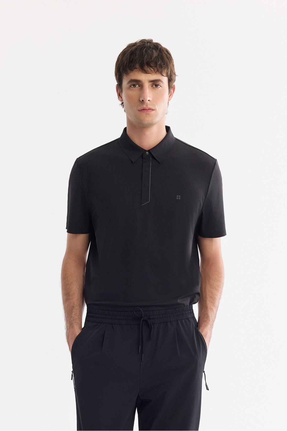 Avva Erkek Siyah Beli Lastikli Bi-Stretch Hızlı Kuruyan Teknik Kumaş Relaxed Fit Jogger Pantolon A61Y3255 görsel 2