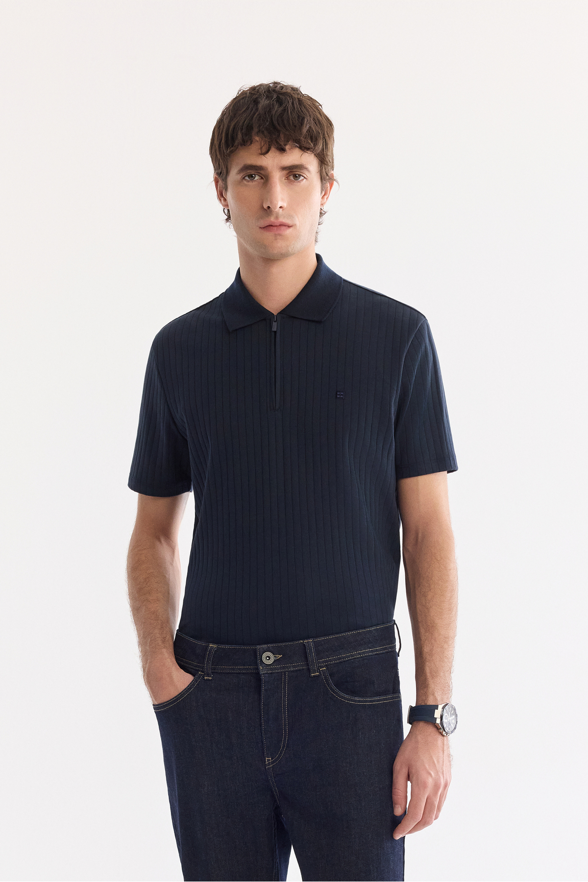 Avva Erkek İndigo Klasik Bel Eskitme Yıkamalı Elastan Madrid Comfort Slim Fit Jean Pantolon A61Y3509 görsel 2