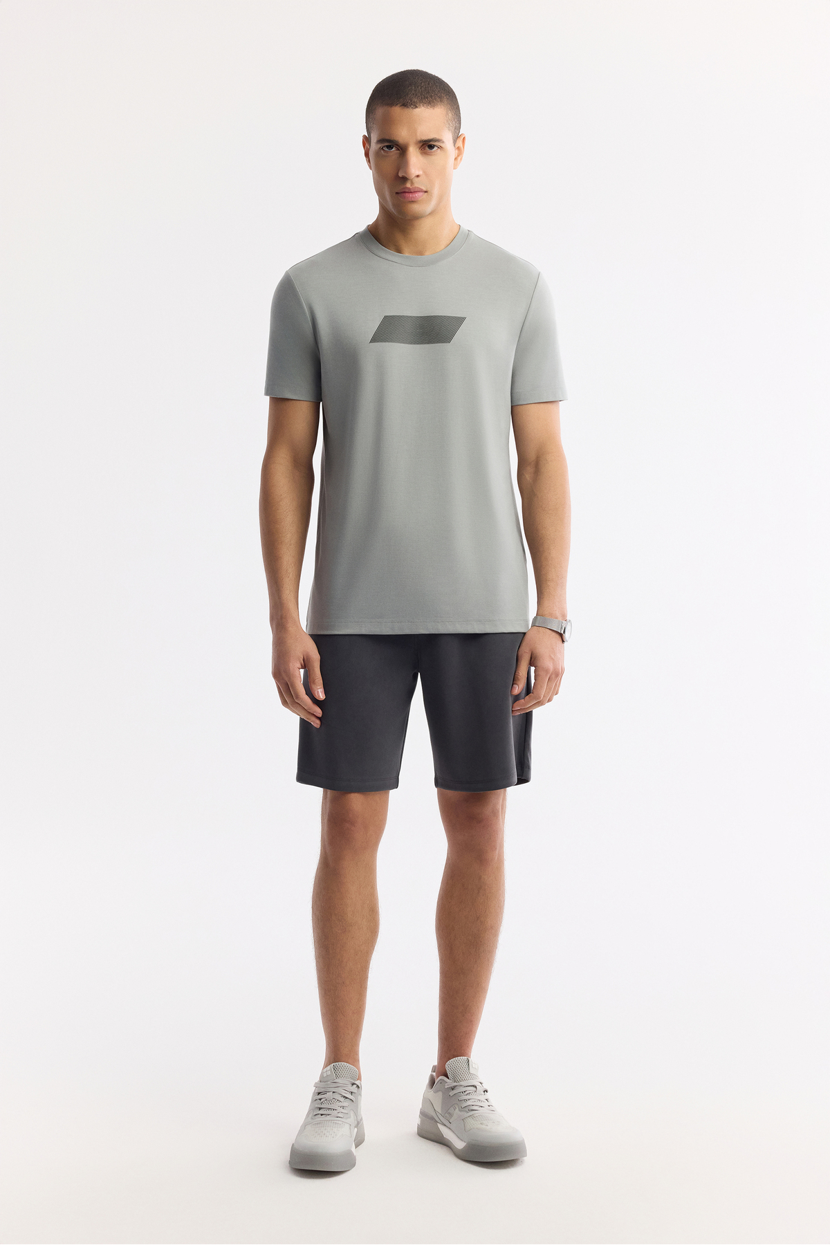 Avva Erkek Gri Bisiklet Yaka Baskılı Rayon Soft Touch Regular Fit T-Shirt A51Y1031 görsel 6