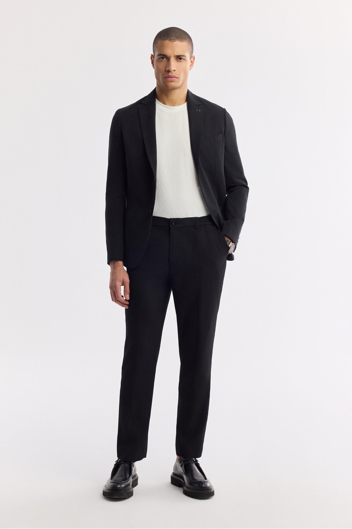 Avva Erkek Siyah Yandan Cepli Beli Lastikli Soft Touch Comfort Slim Fit Pantolon A51Y3217 görsel 7