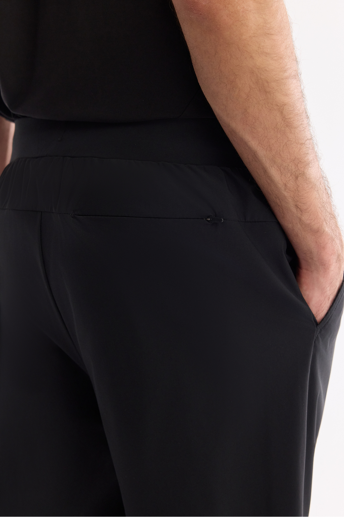 Avva Erkek Siyah Beli Lastikli Bağcıklı Hızlı Kuruyan Kırışmaz Teknik Kumaş Regular Fit Eşofman Altı A61Y görsel 6