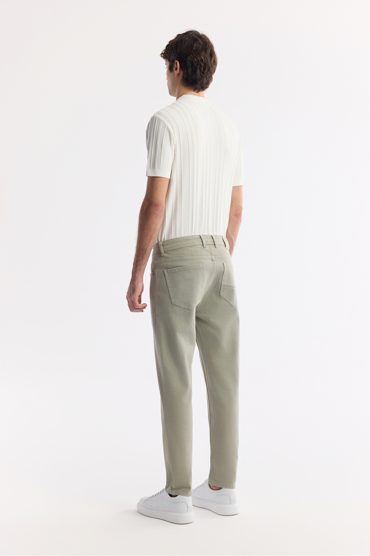 Avva Erkek Haki Klasik Bel Pamuklu Elastan Berlin Slim Fit Jean Pantolon A51Y3515 görsel 5