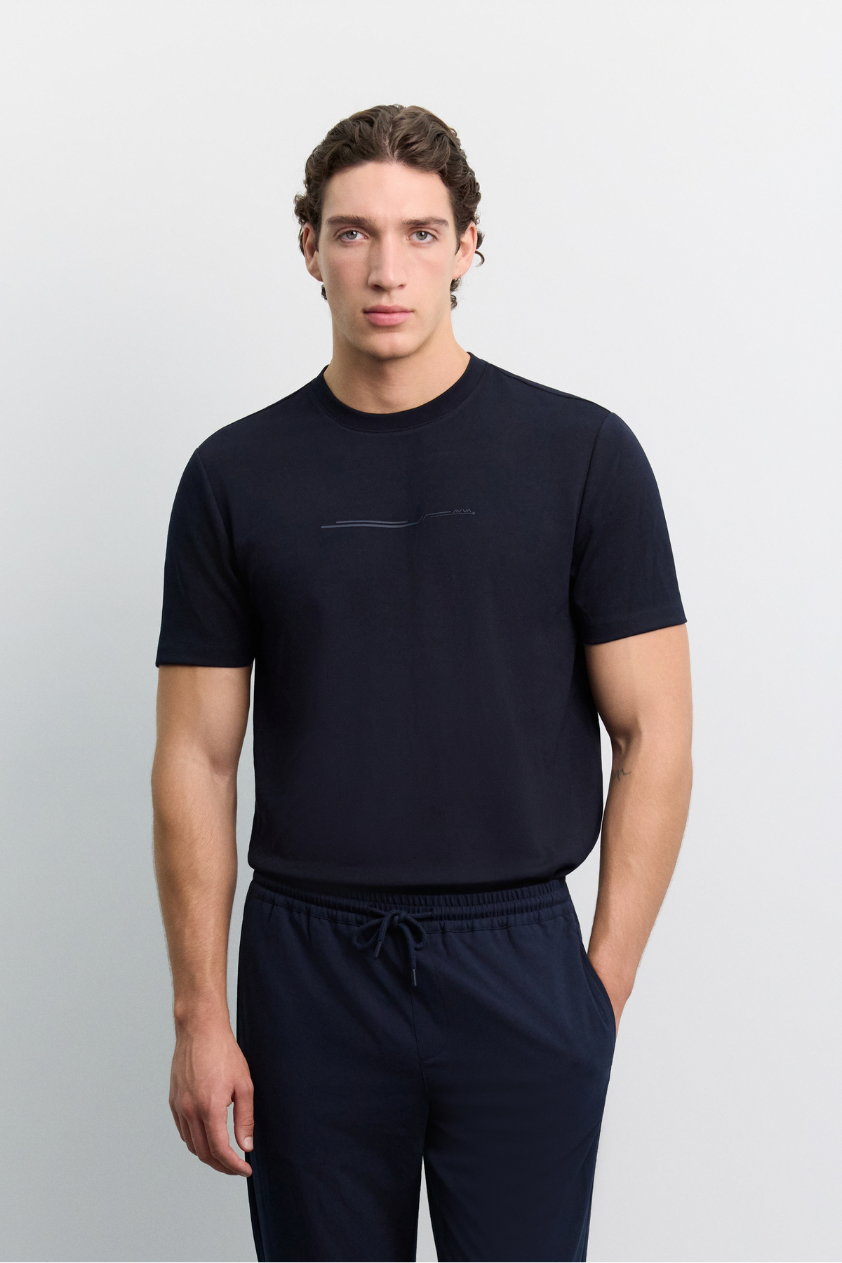 Avva Erkek Lacivert Beli Lastikli Bağcıklı Duble Paça Jogger Relaxed Fit Pantolon E003000 görsel 7