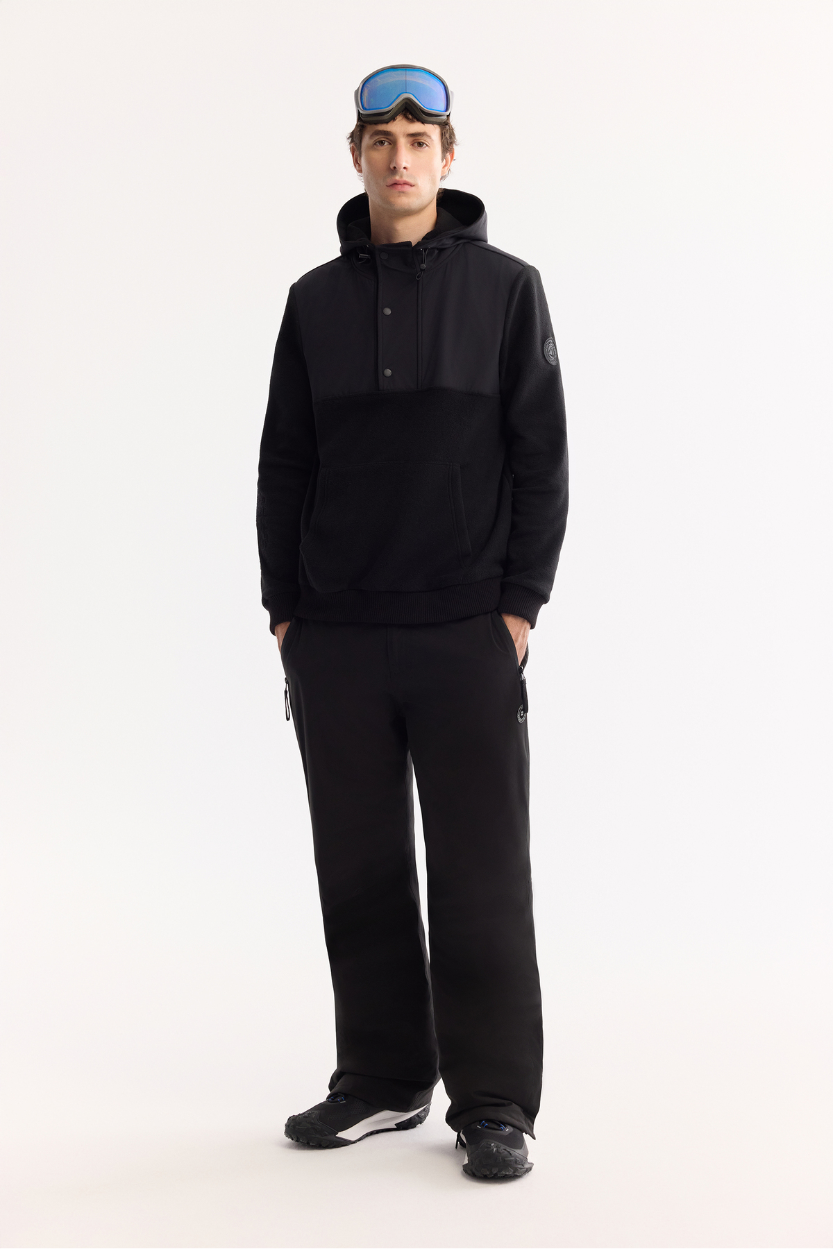 Avva Erkek Siyah Kapüşonlu Soft Touch Polar Regular Fit Sweatshirt A52Y1268 görsel 6