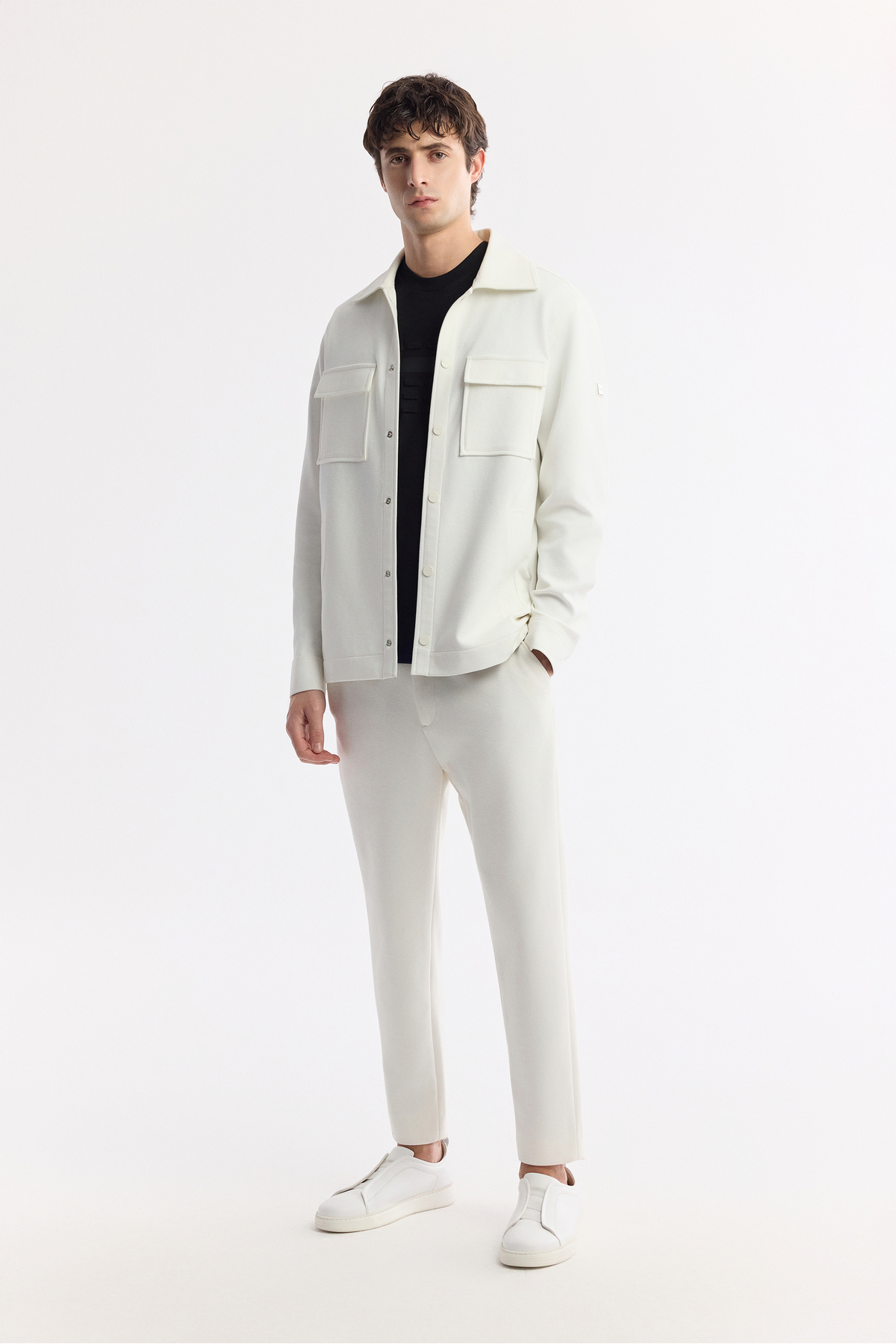 Avva Erkek Beyaz Beli Lastikli Bi-Stretch Chino Slim Fit Pantolon B003033 görsel 5