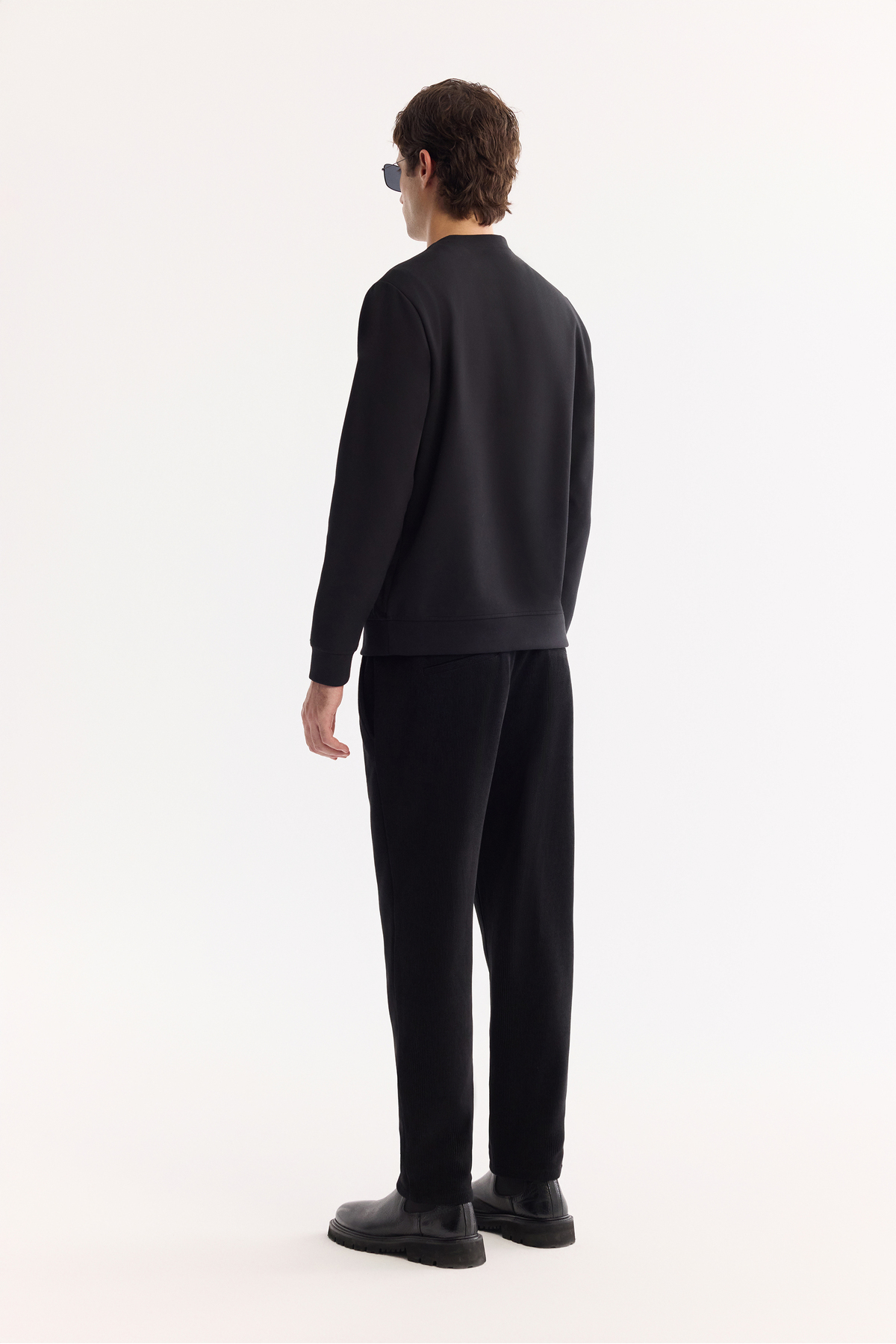 Avva Erkek Siyah Bisiklet Yaka Pamuklu Bi-Stretch Baskılı Regular Fit Sweatshirt A52Y1285 görsel 6