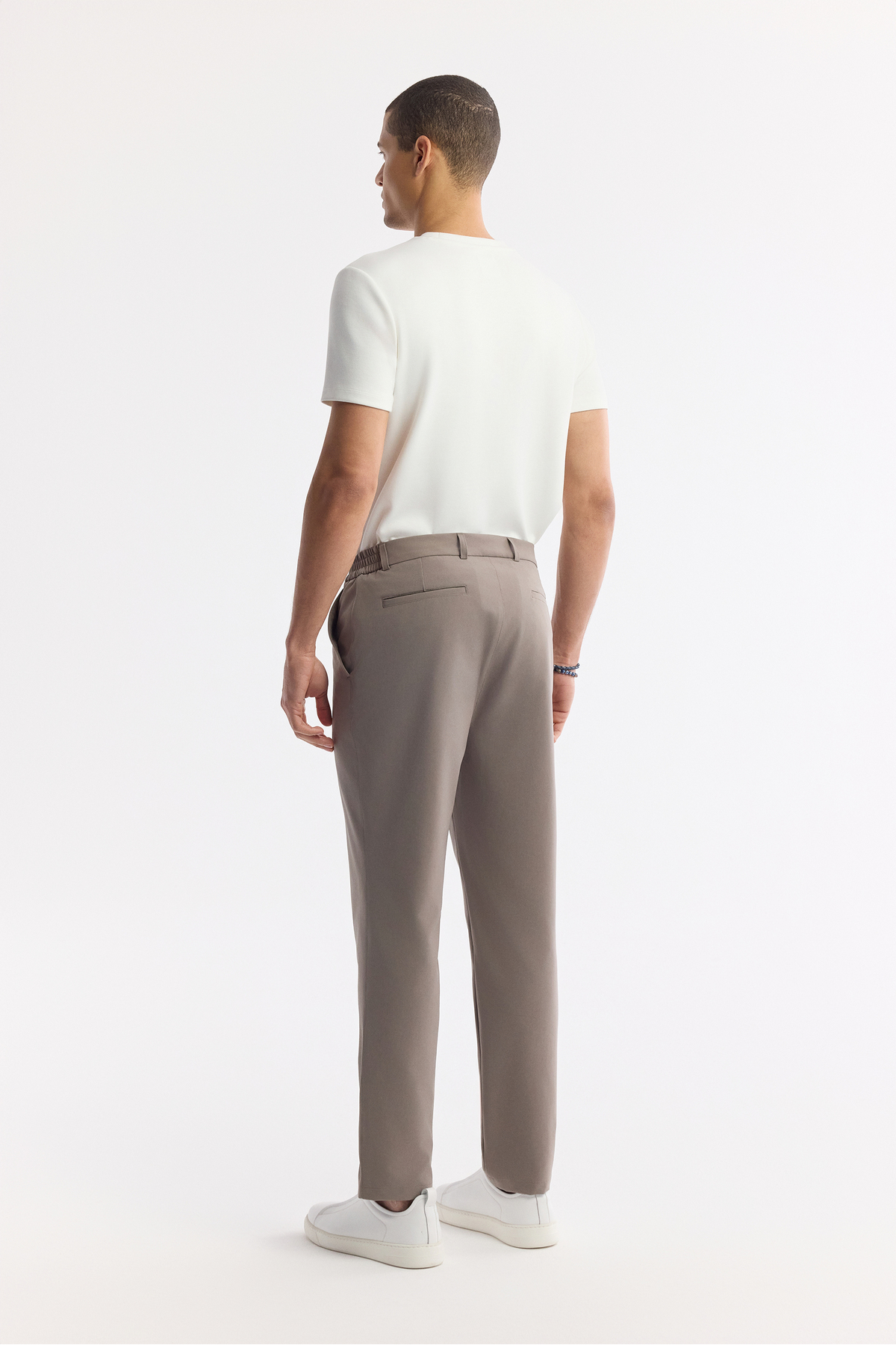 Avva Erkek Vizon Beli Lastikli Bi-Stretch Teknik Kumaş Slim Fit Pantolon A51Y3077 görsel 4