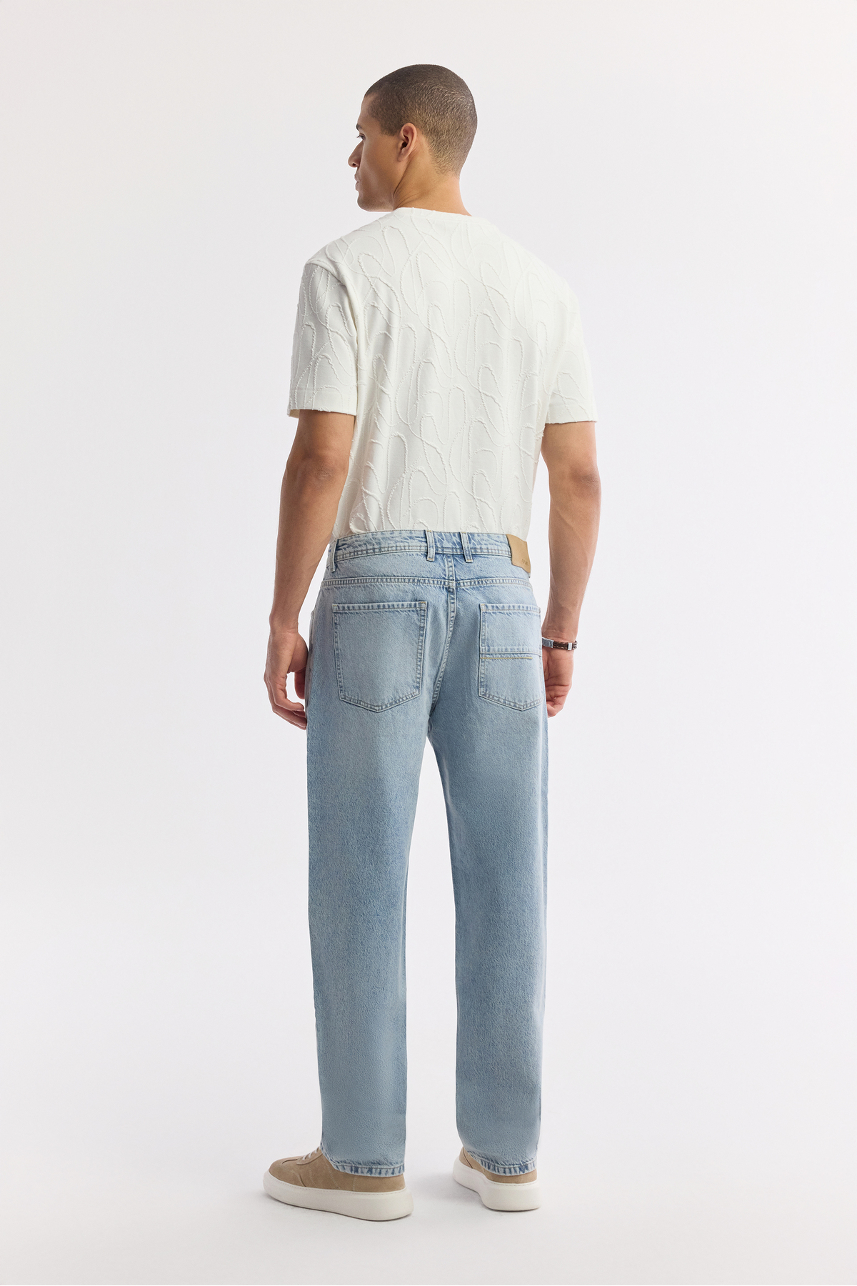 Avva Erkek Açık Mavi Klasik Bel %100 Pamuk Eskitme Yıkamalı Tokyo Straight Fit Jean Pantolon A51Y3546 görsel 5