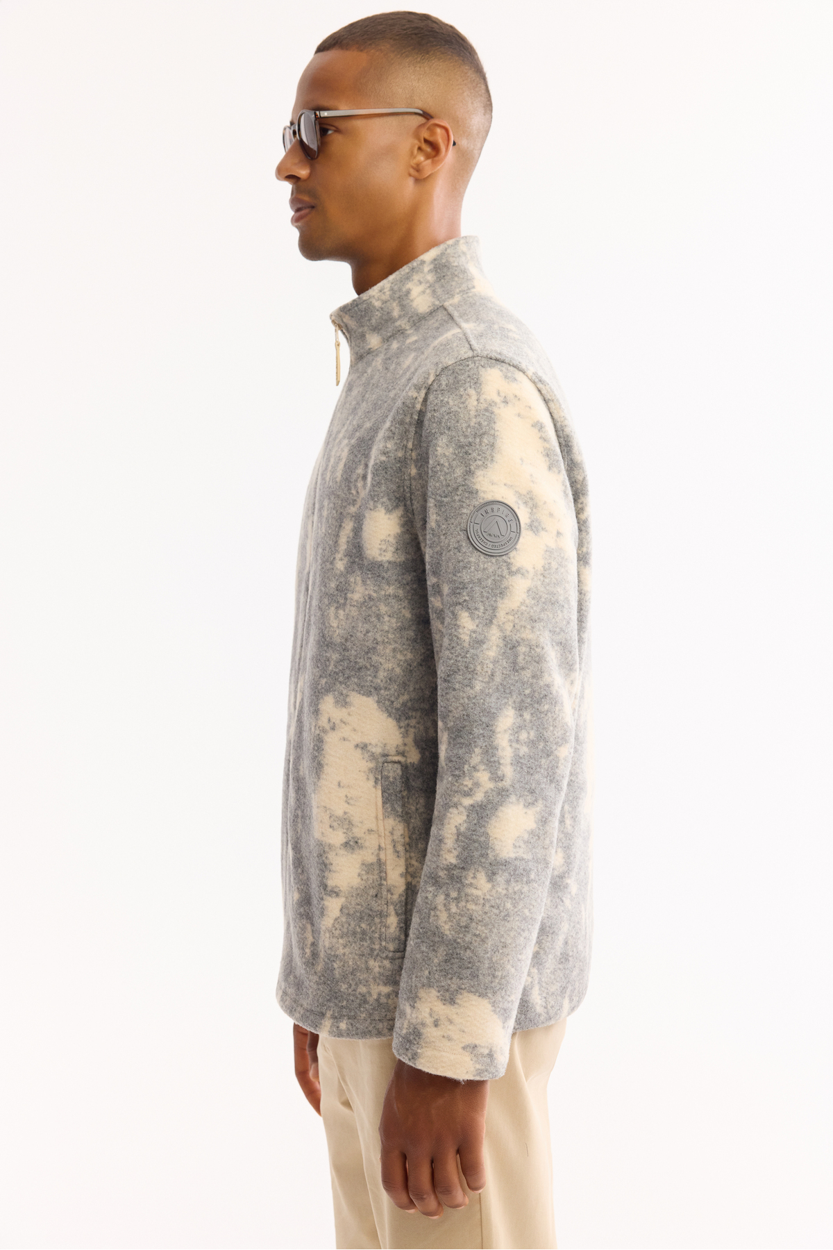 Avva Erkek Antrasit Dik Yaka Fermuarlı Soft Touch Desenli Polar Regular Fit Sweatshirt A52Y1206 görsel 4