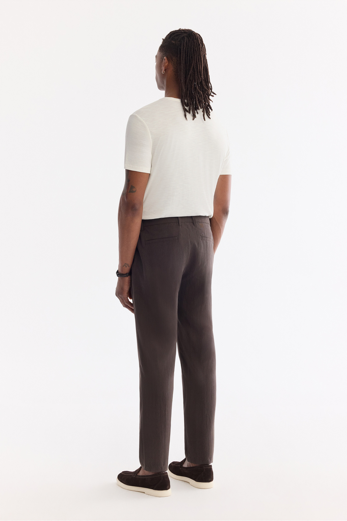 Avva Erkek Kahve Yanı Lastikli Tencel Karışımlı Relaxed Fit Pantolon A61Y3004 görsel 3