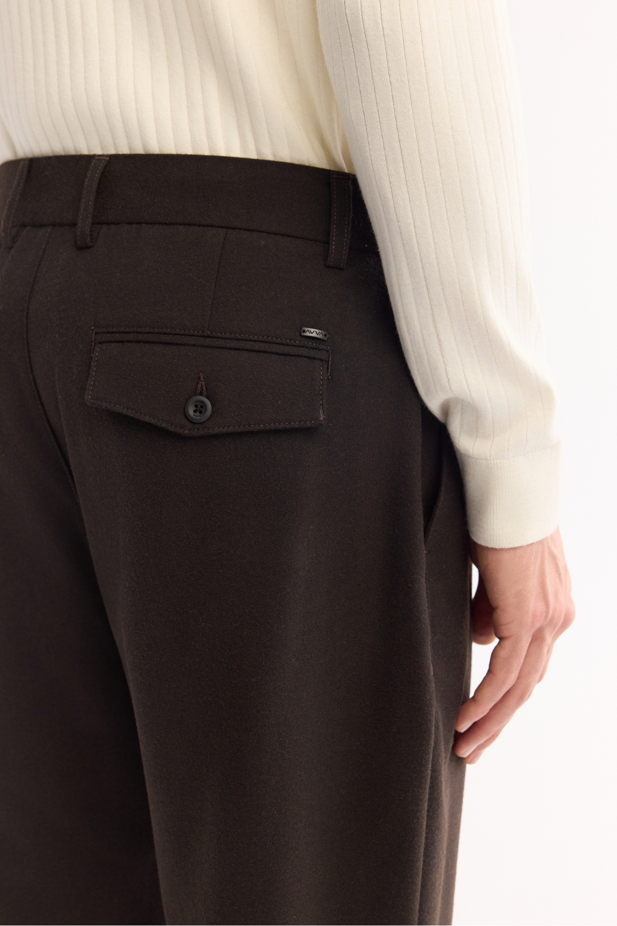 Avva Erkek Kahverengi Klasik Bel Yün Karışımlı Soft Touch Carrot Fit Pantolon A52Y3012 görsel 7