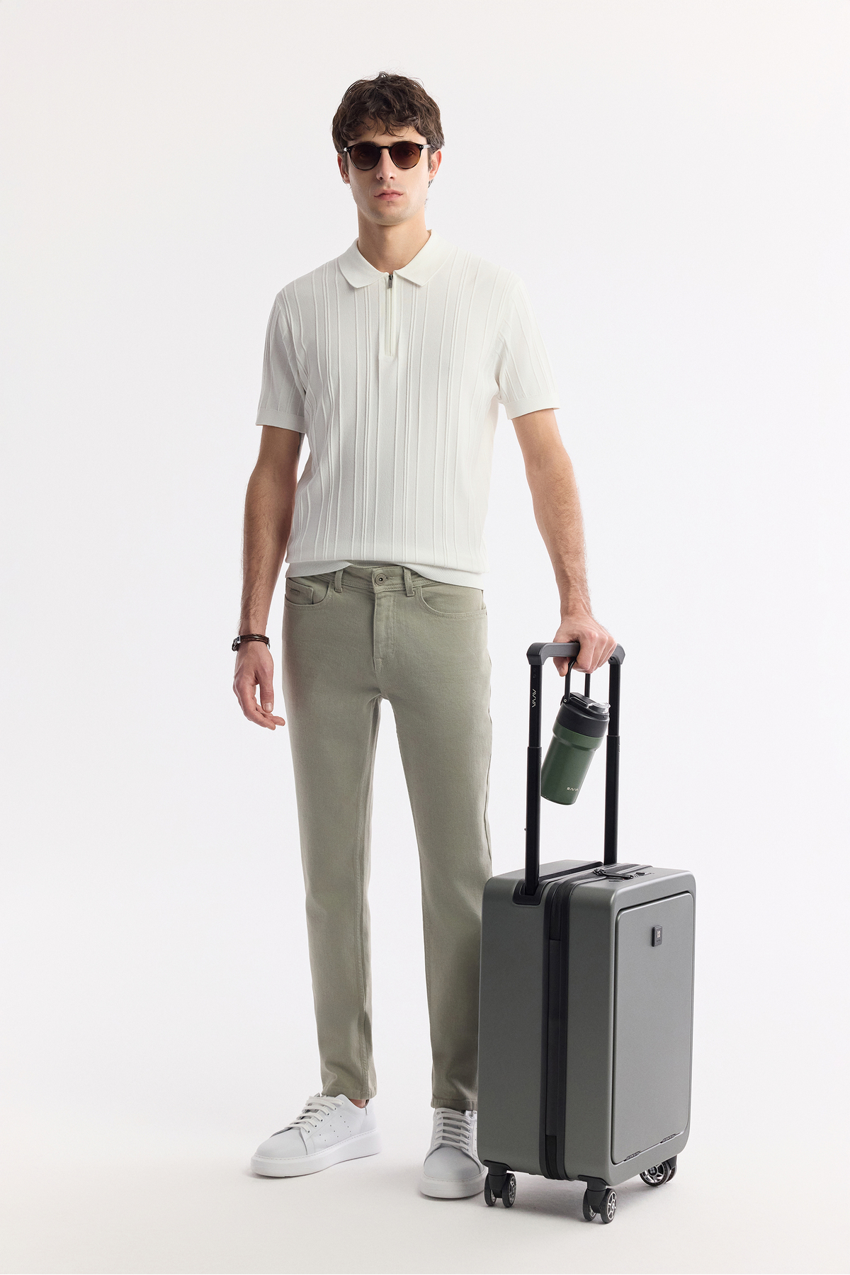 Avva Erkek Haki Klasik Bel Pamuklu Elastan Berlin Slim Fit Jean Pantolon A51Y3515 görsel 8