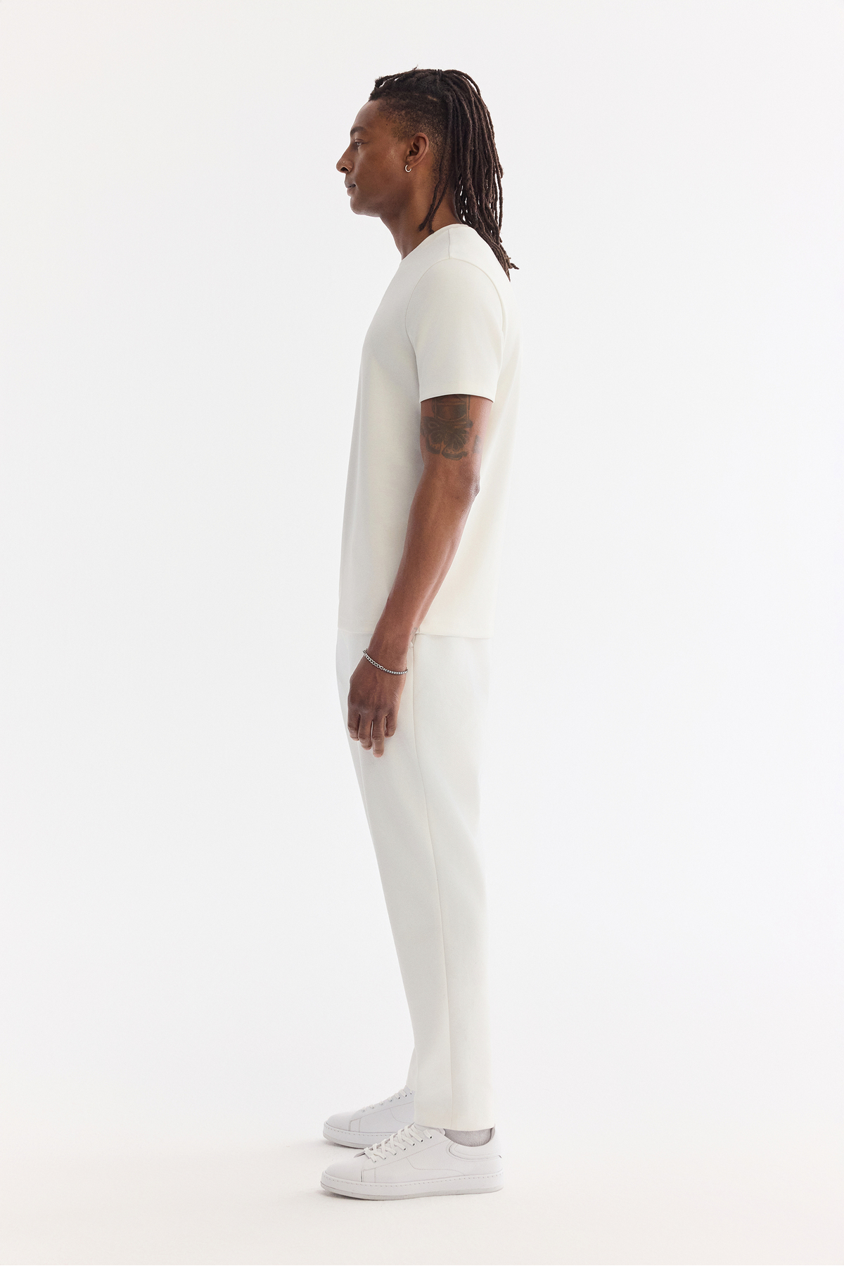 Avva Erkek Ekru Bisiklet Yaka Viskon Karışımlı Baskılı Bi-Stretch İnterlok Regular Fit T-shirt A61Y1059 görsel 3