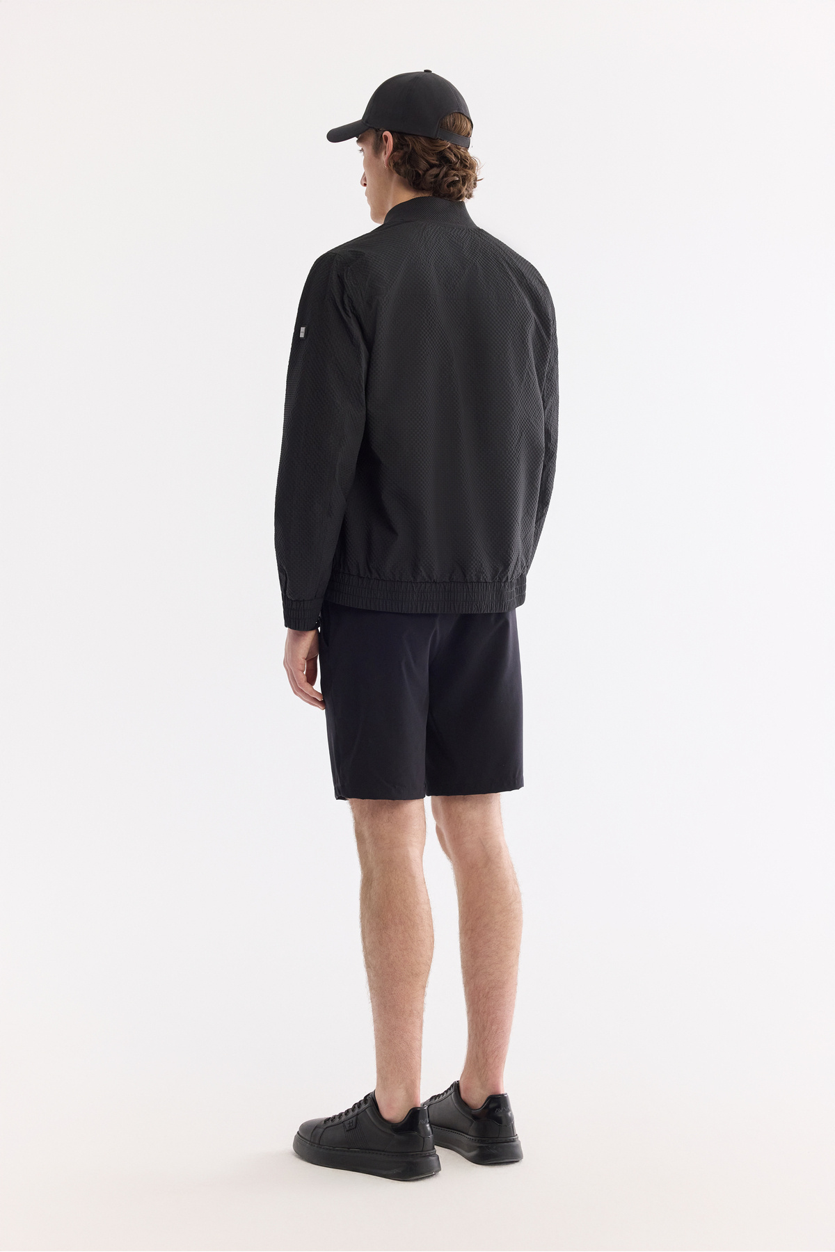 Avva Erkek Siyah Bomber Yaka Su İtici Rüzgar Geçirmez Hafif Mevsimlik Comfort Fit Mont A61Y6059 görsel 6