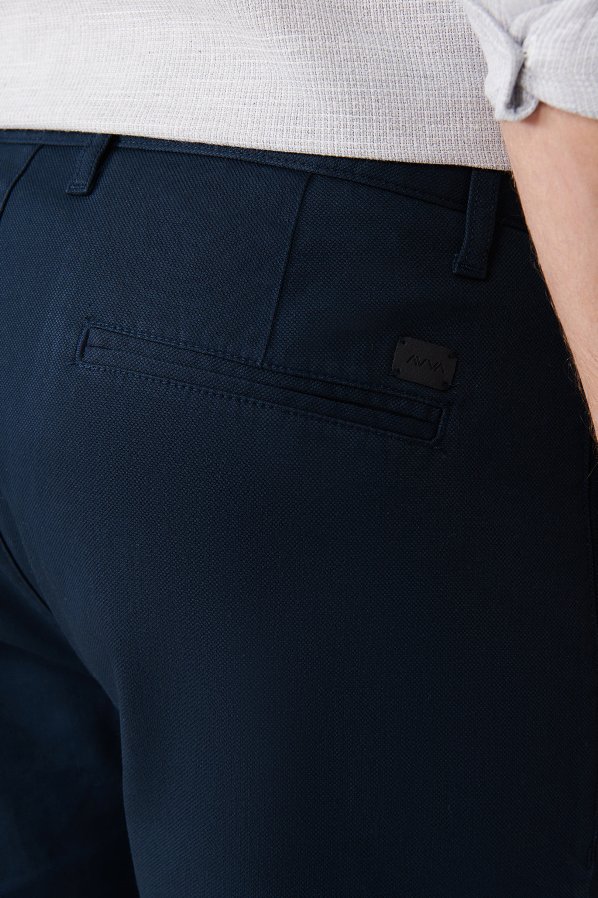 Avva Erkek Lacivert Esnek Patara Chino Kanvas Relaxed Fit Şort B003730 görsel 8
