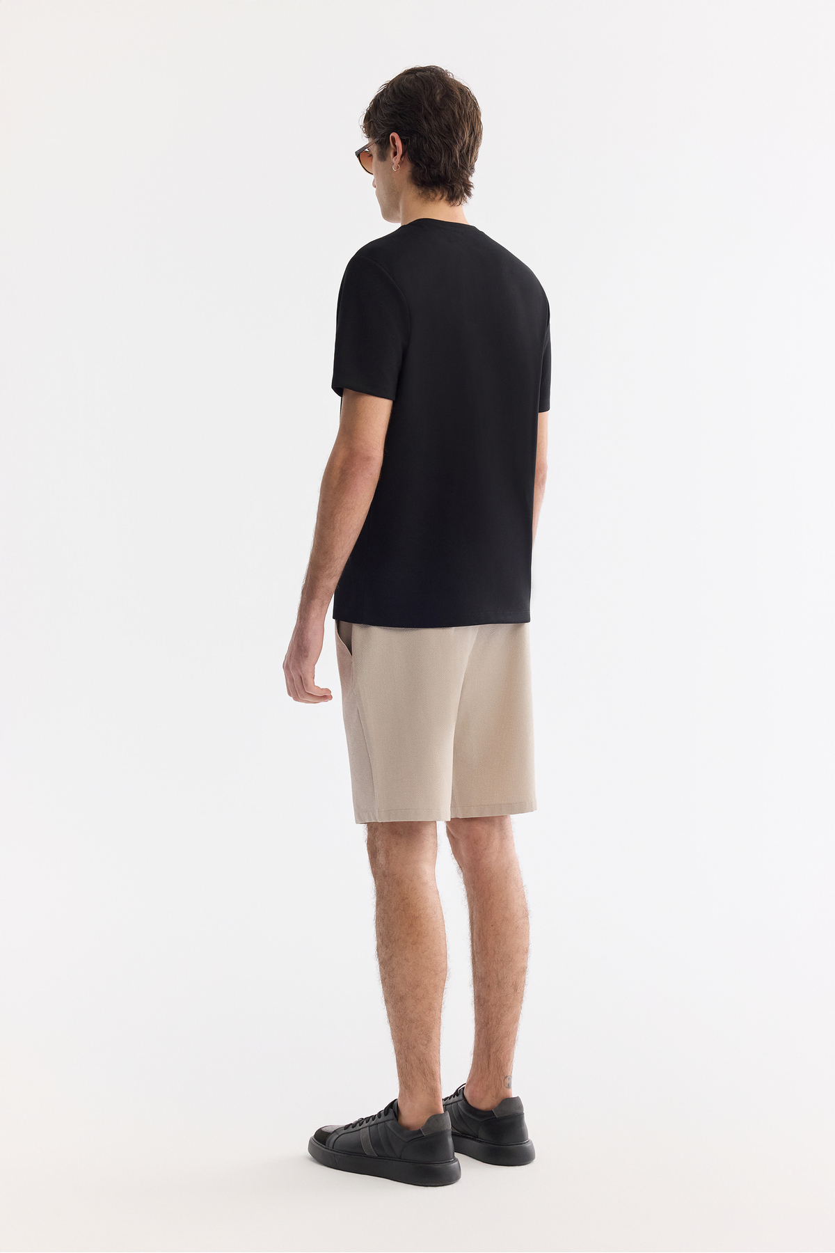 Avva Erkek Siyah Bisiklet Yaka Baskılı Bi-Stretch İnterlok Regular Fit T-shirt A61Y1082 görsel 4