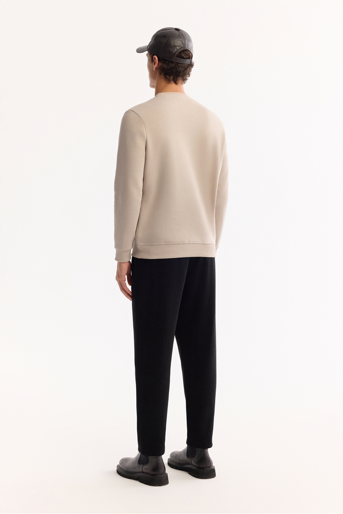Avva Erkek Taş Bisiklet Yaka Pamuklu Şardonlu Baskılı Regular Fit Sweatshirt B001033 görsel 4
