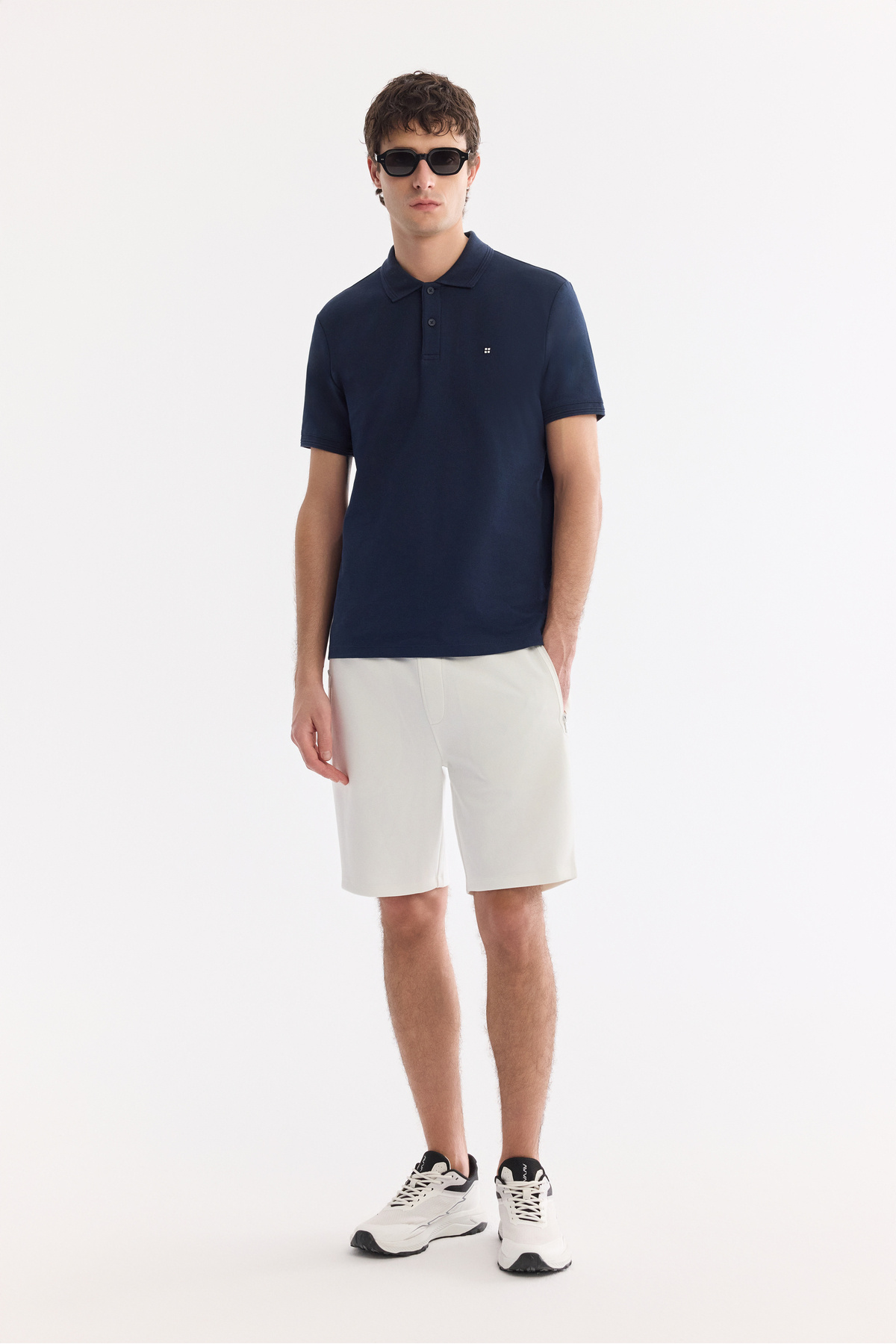 Avva Erkek Lacivert Kıvrılmaz Polo Yaka %100 Pamuk Basic Regular Fit T-Shirt B001032 görsel 5