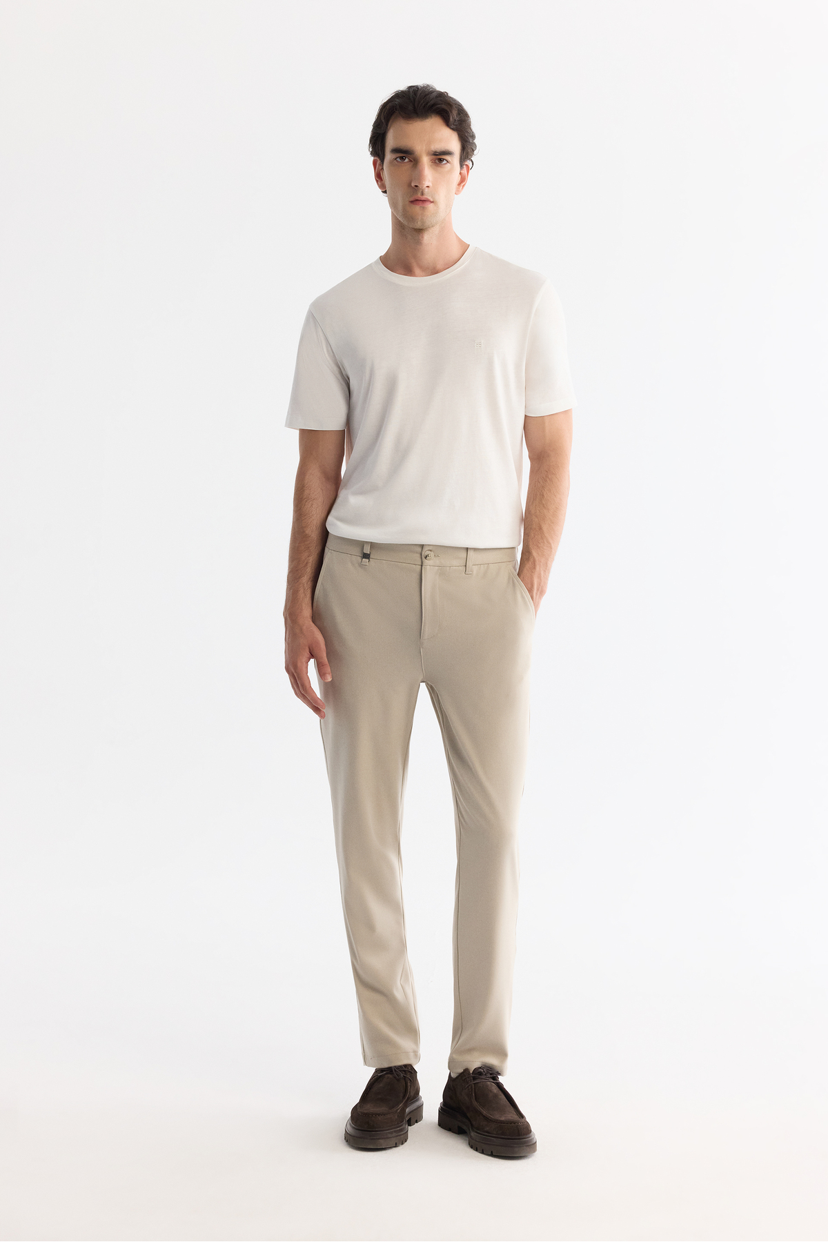Avva Erkek Bej Klasik Bel Kolay Ütülenen Chino Slim Fit Pantolon B003035