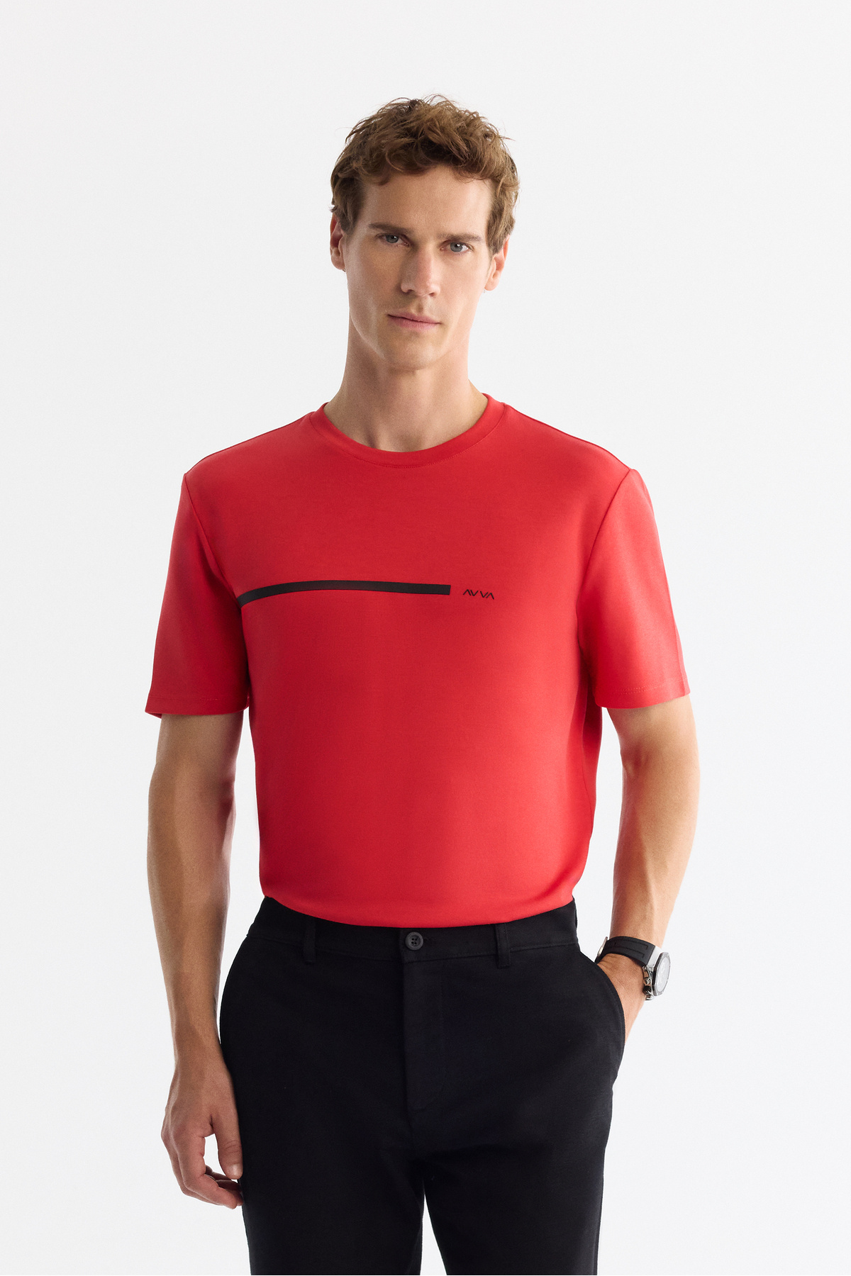 Avva Erkek Siyah Klasik Bel Elastan Chino Slim Fit Pantolon A42Y3021 görsel 6