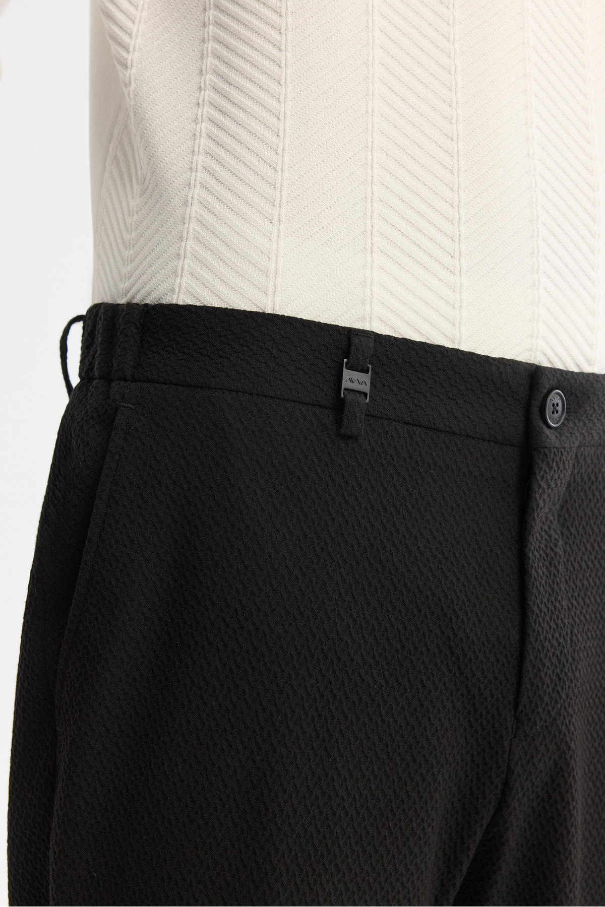 Avva Erkek Siyah Yandan Cepli Dokulu Bi-Stretch Slim Fit Pantolon A42Y3211 görsel 4