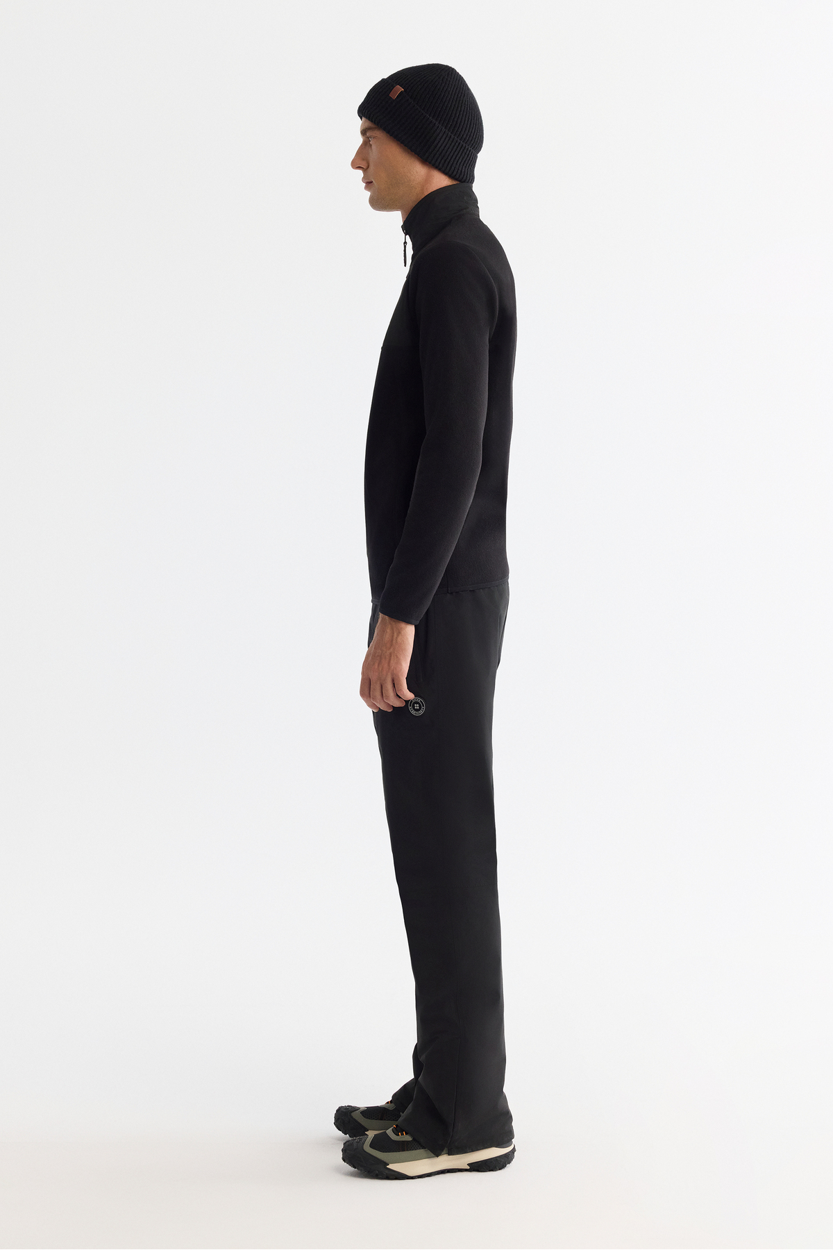Avva Erkek Siyah Soğuğa Dayanıklı Fermuarlı Dik Yaka Polar Regular Fit Sweatshirt A42Y1380 görsel 3