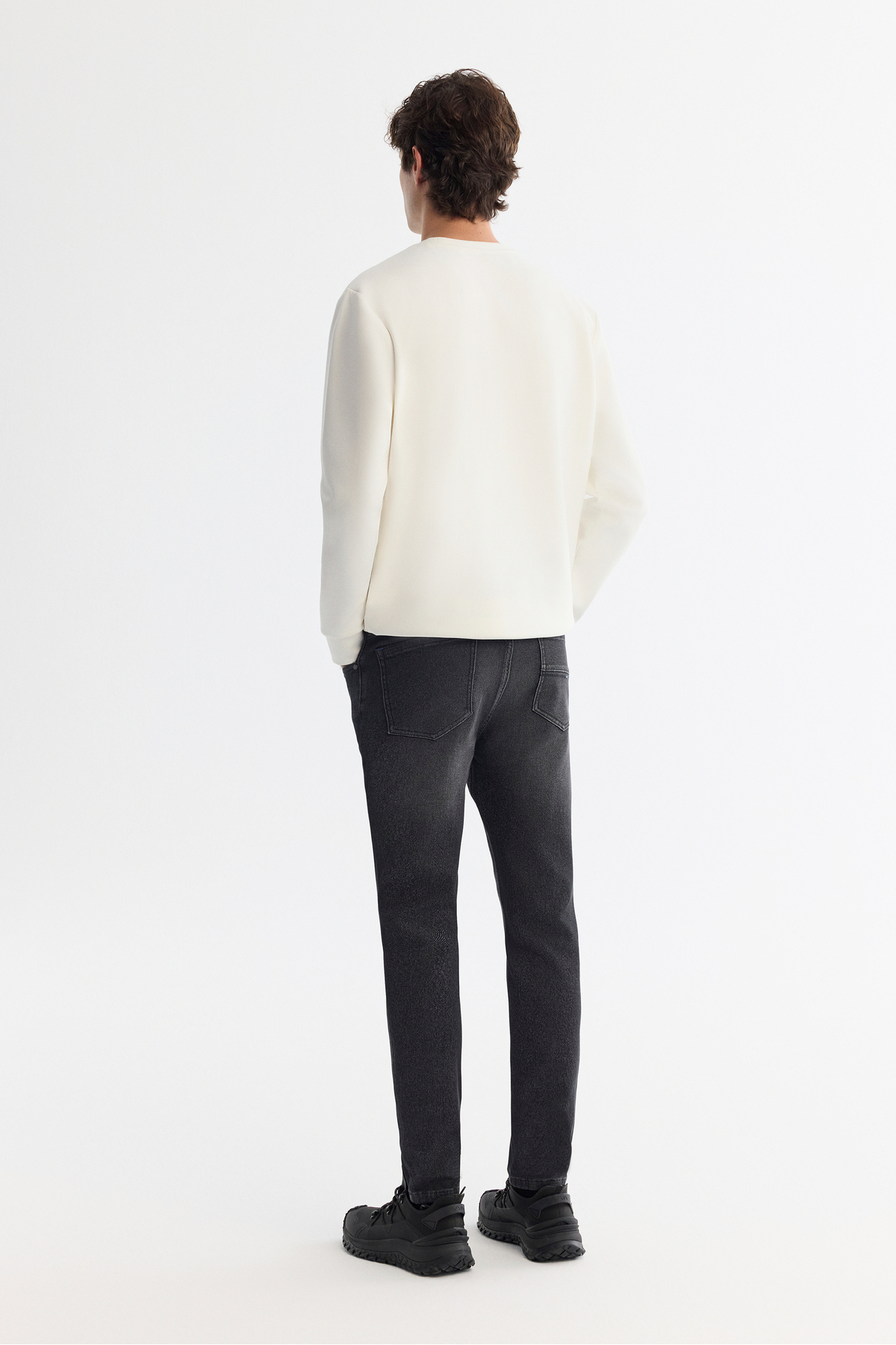 Avva Erkek Siyah Klasik Bel Eskitme Yıkama Elastan Rio Skinny Fit Jean Pantolon A42Y3524 görsel 5