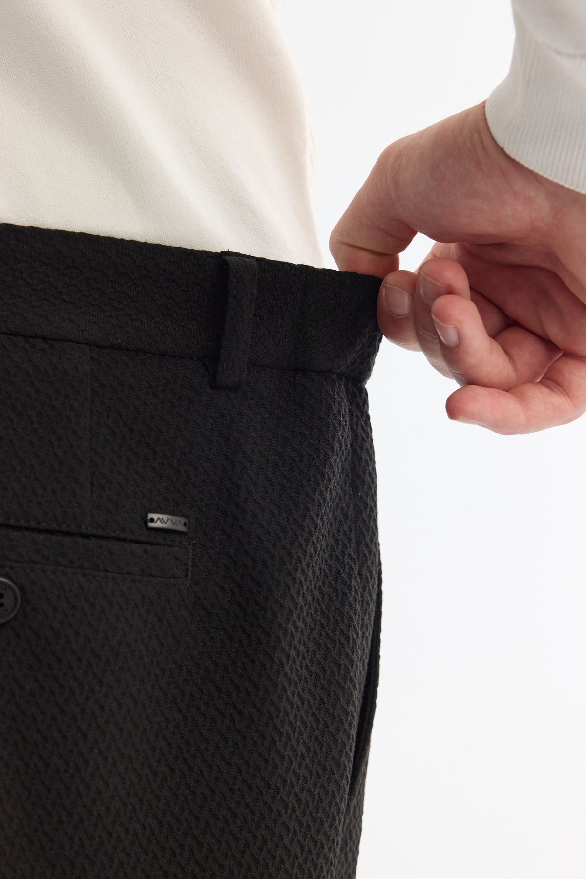 Avva Erkek Siyah Yandan Cepli Dokulu Bi-Stretch Slim Fit Pantolon A42Y3211 görsel 5