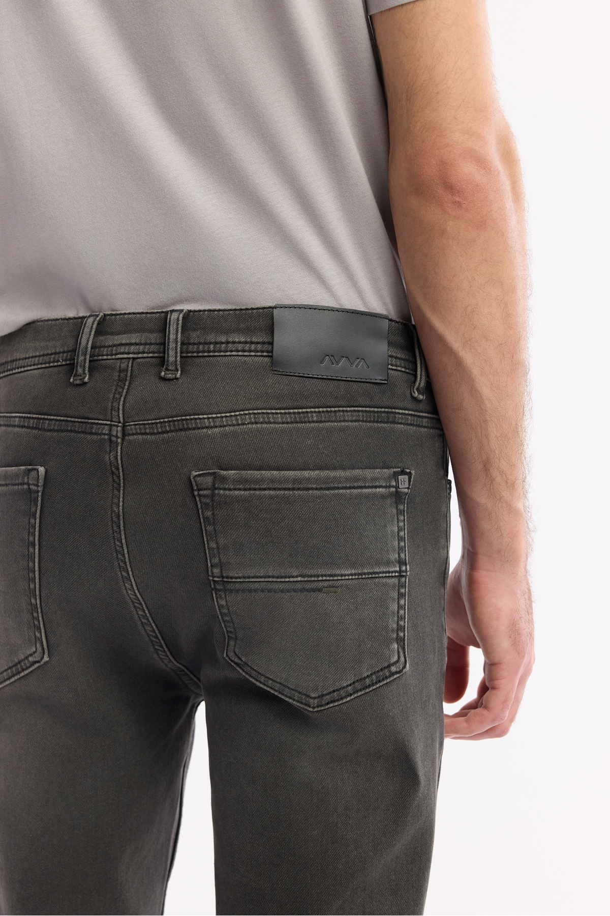 Avva Erkek Gri Klasik Bel Eskitme Yıkama Elastan Rio Skinny Fit Jean Pantolon A42Y3512 görsel 5