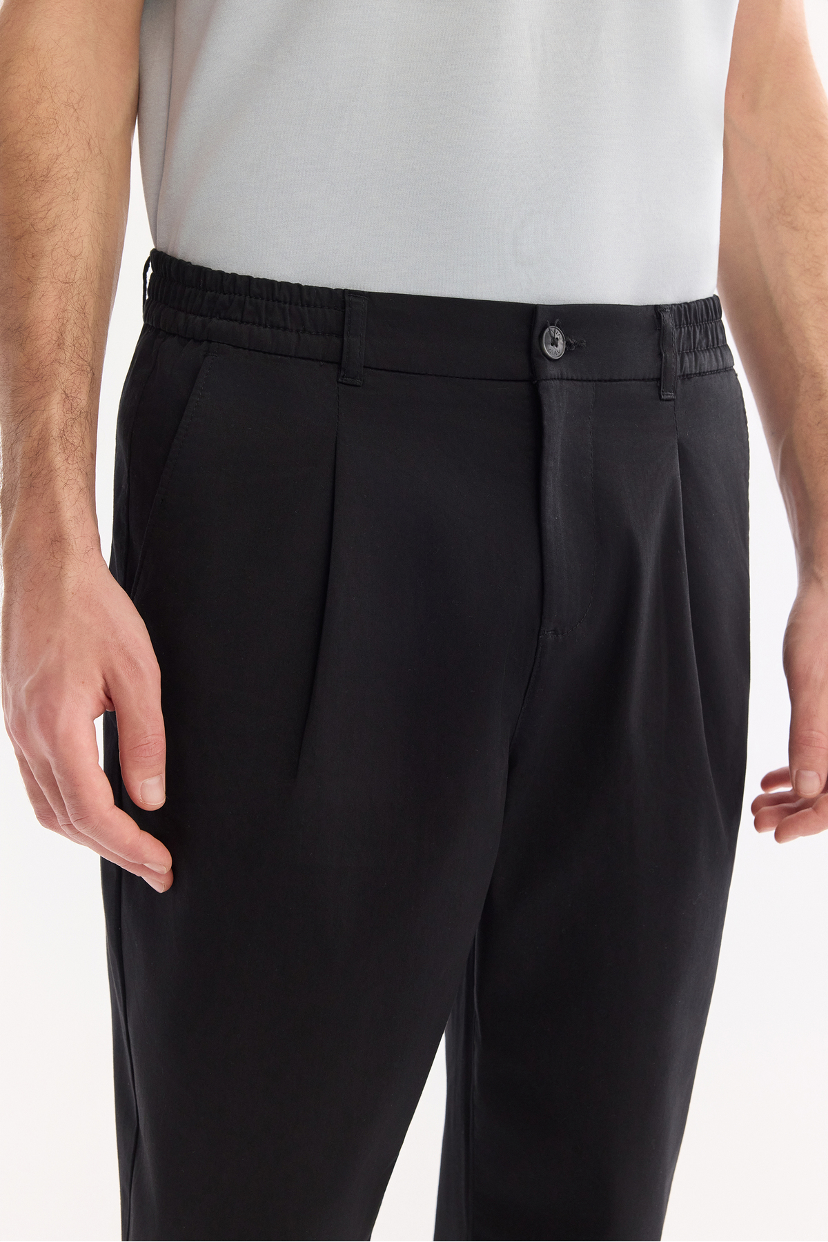 Avva Erkek Siyah Pamuklu Klasik Bel Relaxed Fit Pantolon A41Y3037 görsel 5