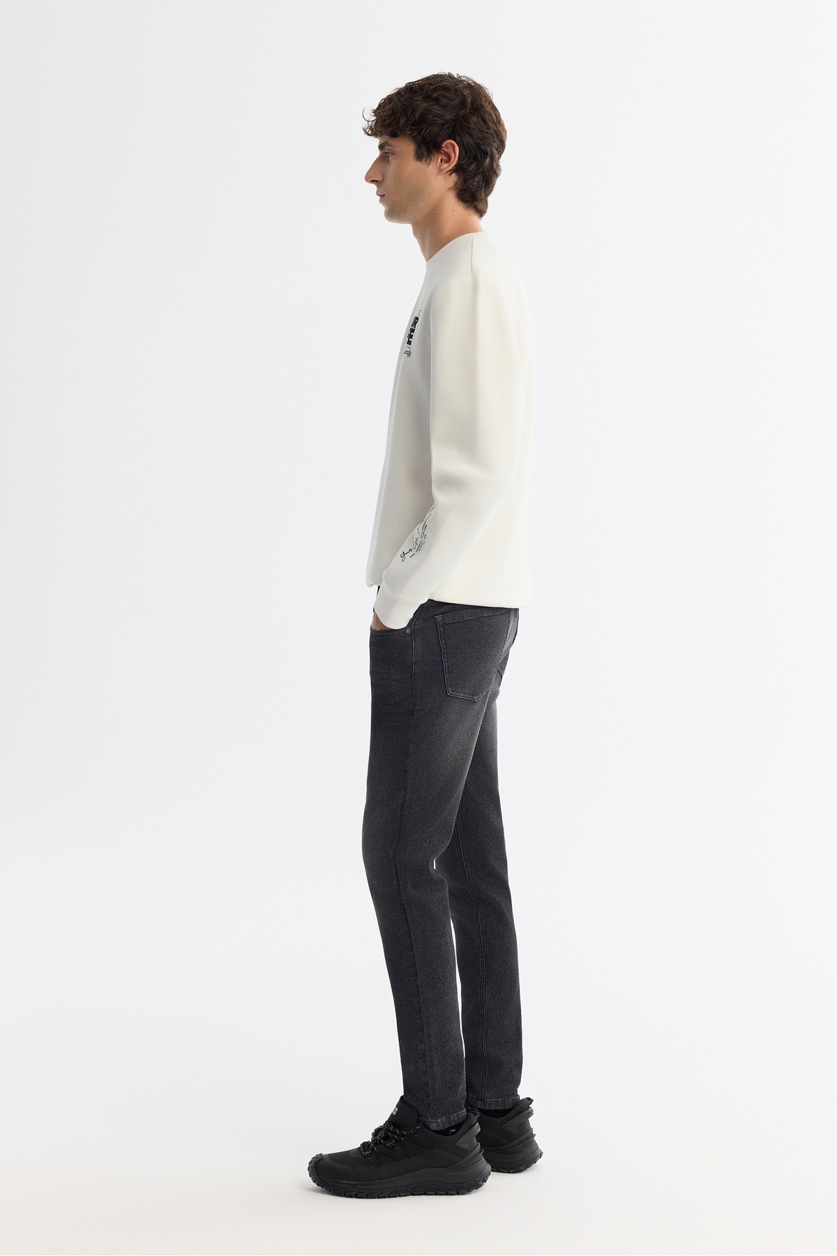 Avva Erkek Siyah Klasik Bel Eskitme Yıkama Elastan Rio Skinny Fit Jean Pantolon A42Y3524 görsel 4