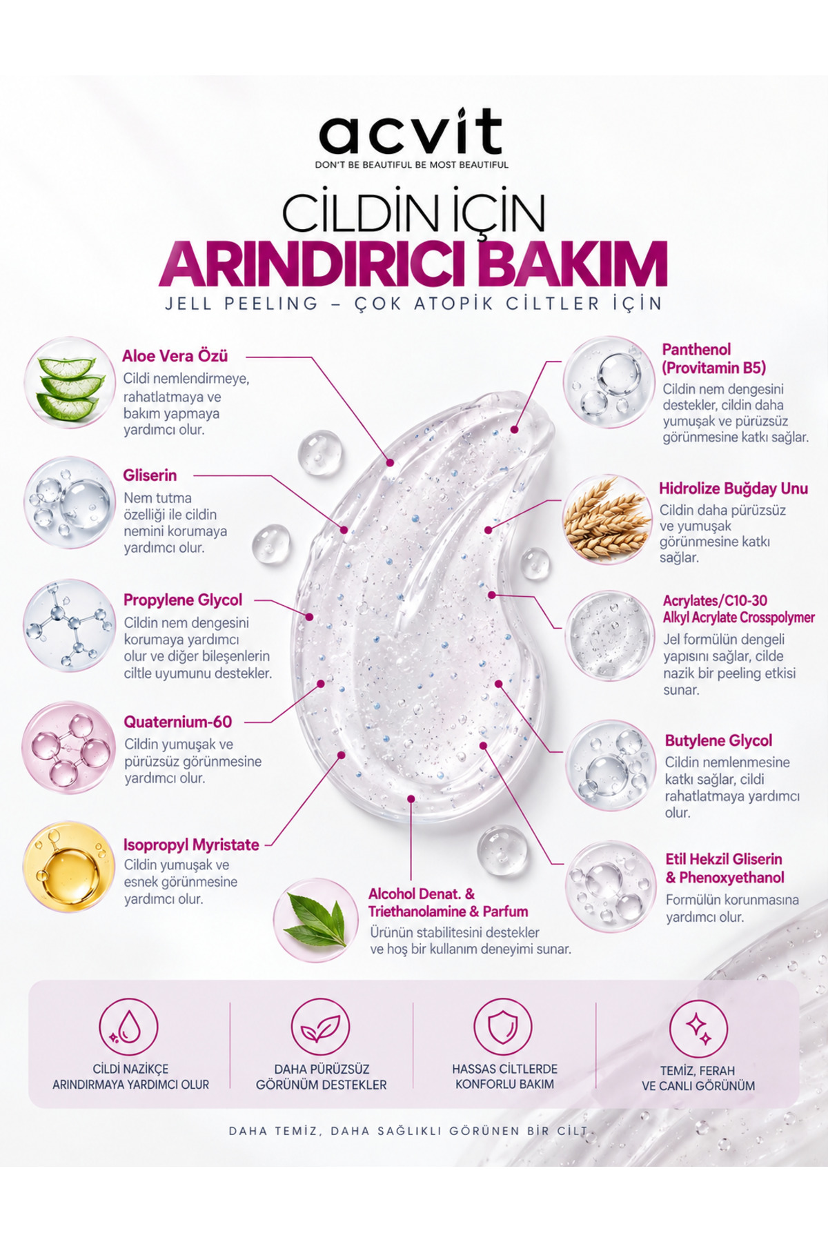 Acvit Atopik ve Hassas Ciltler İçin Jel Peeling 100 ML | Arındırıcı ve Cilt Yenileyici Bakım — atopil100 — تصویر 3 از 7