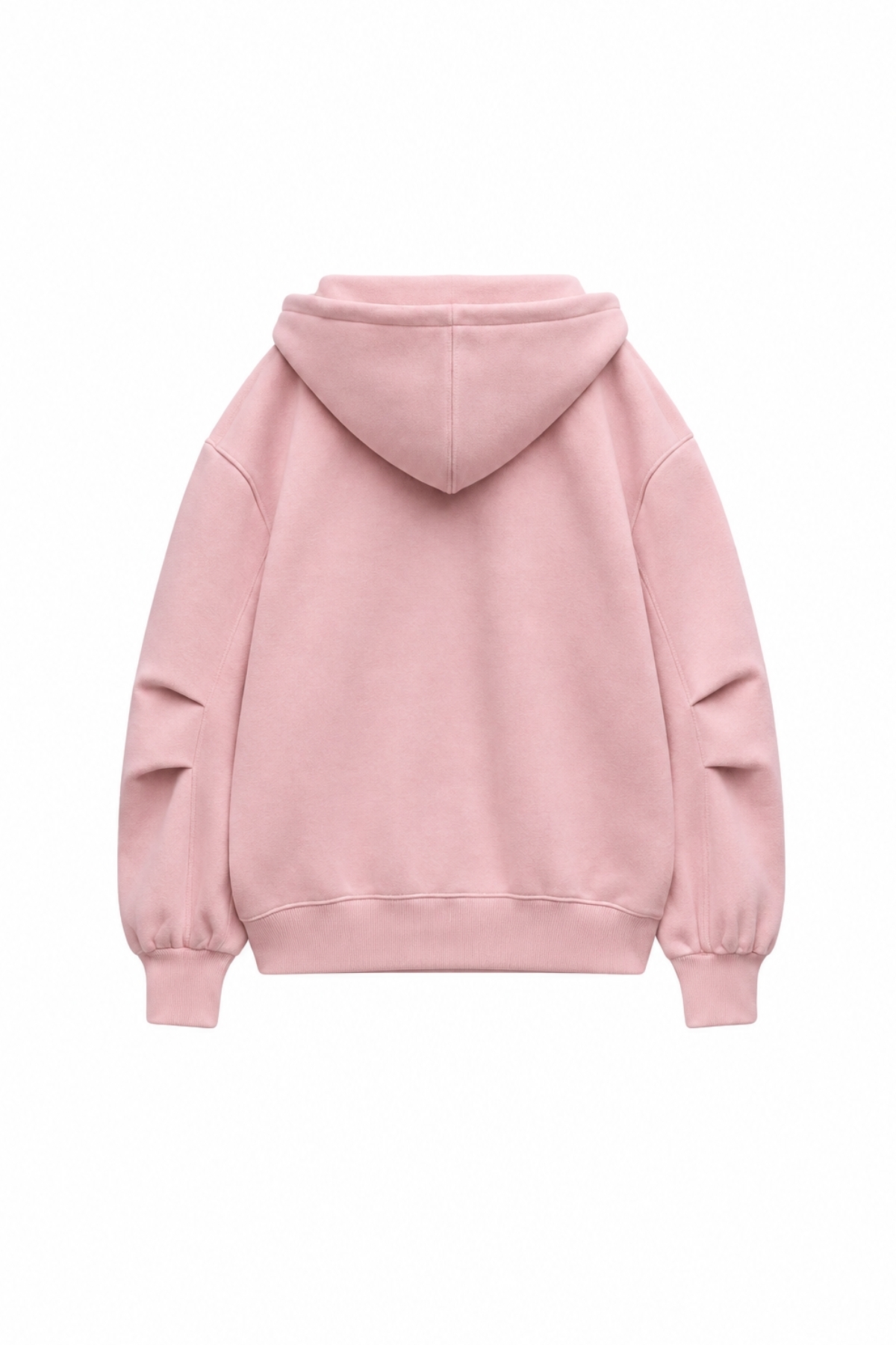 The Champ Clothing İçi Polar Oversize Kesim Kapüşonlu Fermuarlı Pembe Eşofman Takımı görsel 6