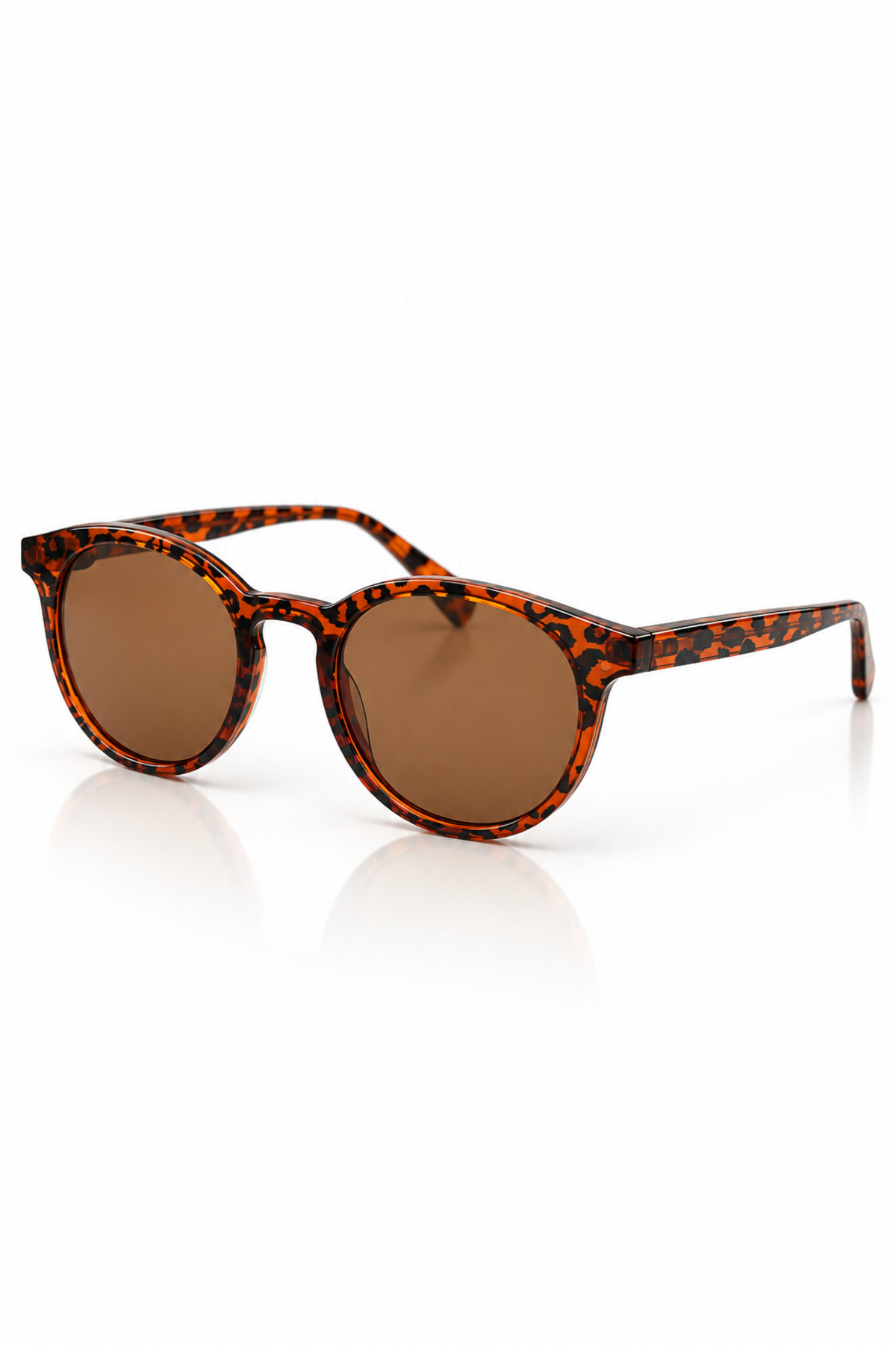 MACERATİ Petta Vintage Oval Leopar Kahverengi UV400 Filtreli Güneş Gözlüğü görsel 3