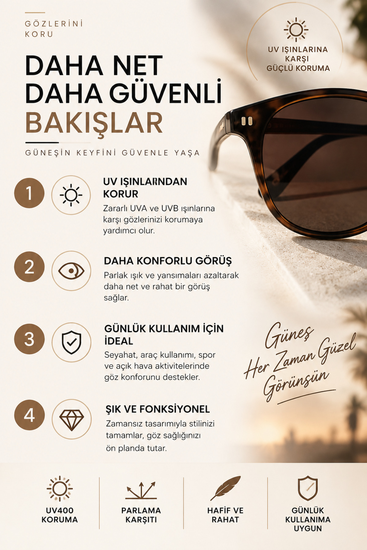 MACERATİ Petta Vintage Oval Leopar Kahverengi UV400 Filtreli Güneş Gözlüğü görsel 5