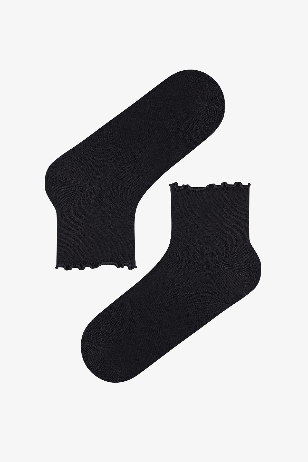 Penti Gri Siyah Beyaz Ribbon Fırfırlı Fiyonk Desenli 3 Çift Soket Çorap görsel 4