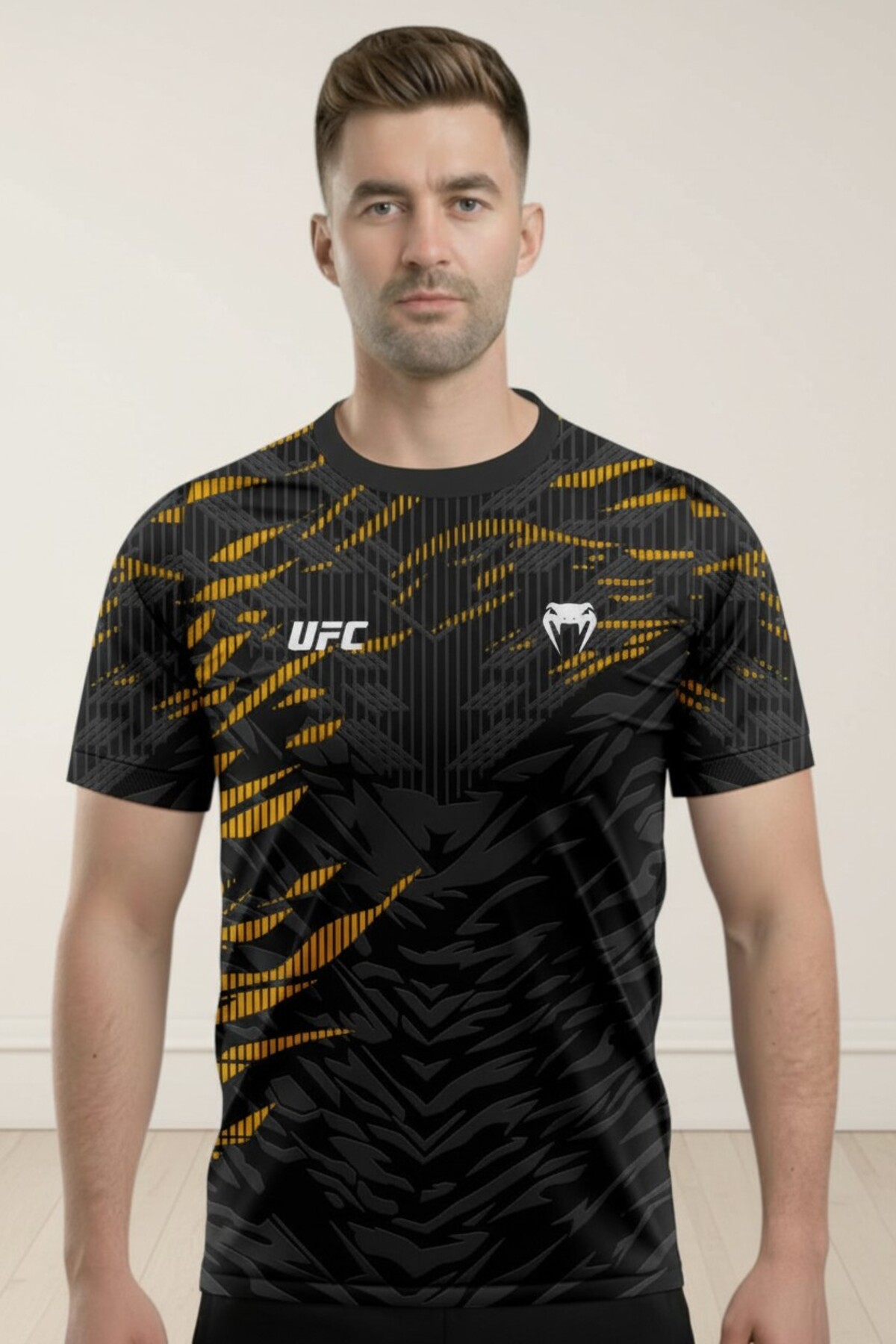 Lopron Antreman Forması Gym Siyah UFC t-shirt görsel 2