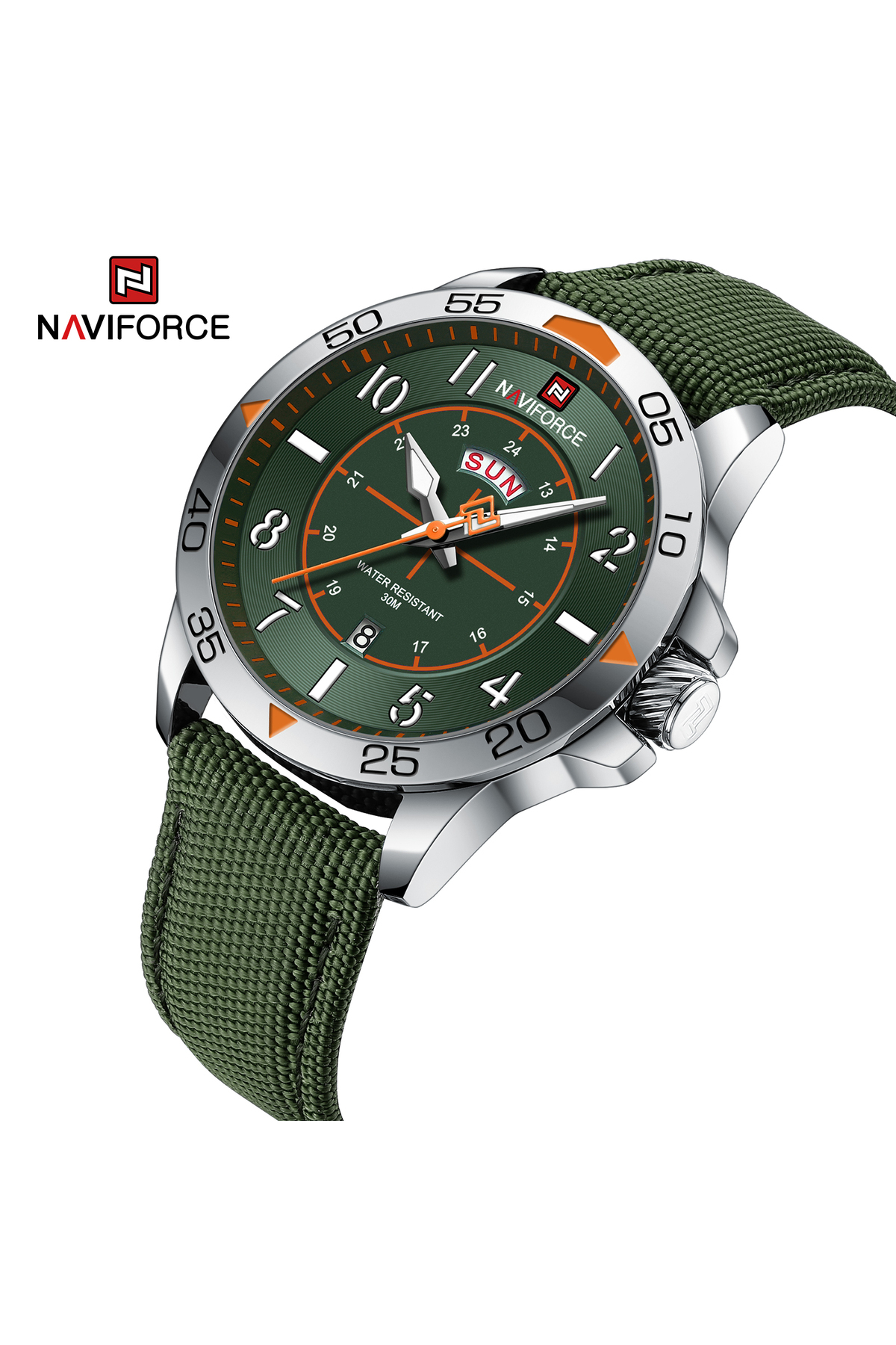 Naviforce Deri Kordon Haki renk Erkek Kol Saati görsel 2