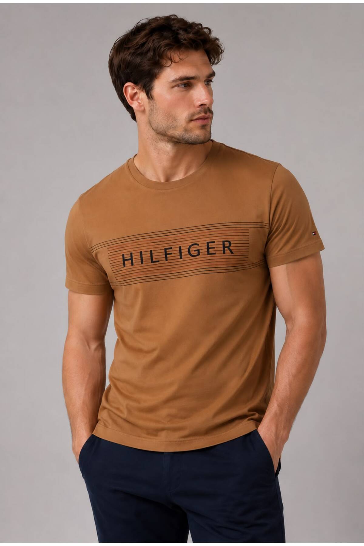 تیشرتمردانهTommy Hilfigerقهوه ای