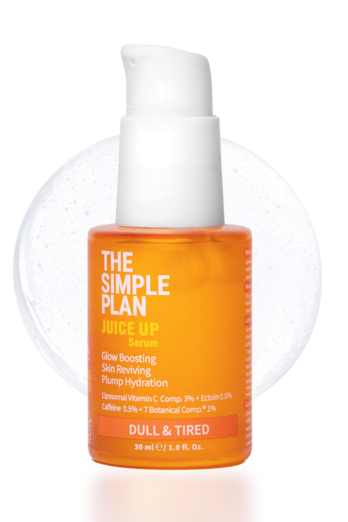 The Simple Plan Juice Up Serum – Donuk ve Yorgun Ciltler İçin C Vitamini + Ectoin + Caffeine Işıltı Serumu 30 ml — TSP-SRM-003