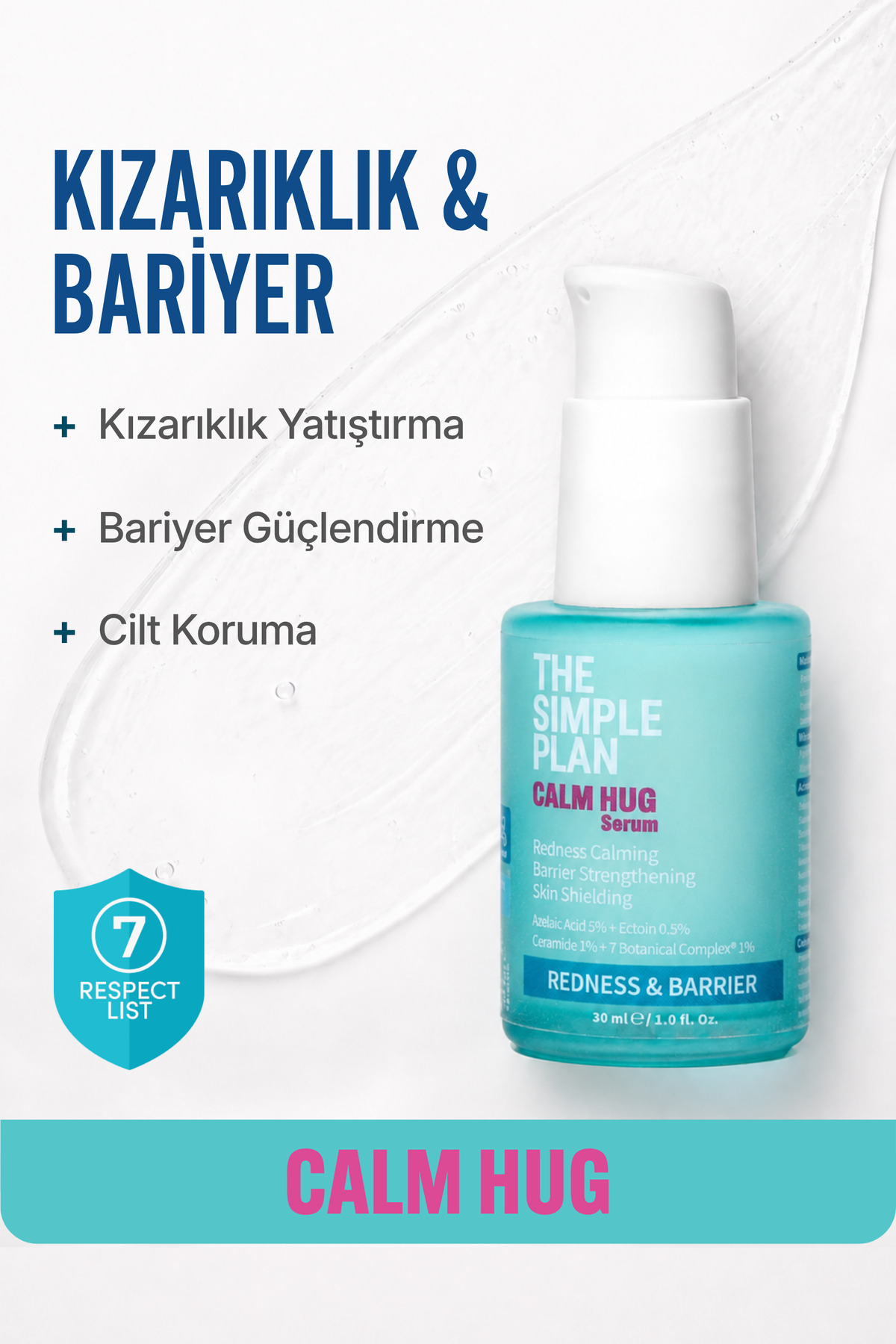 Calm Hug Serum – Kızarıklık ve Hassas Cilt İçin Azelaic Acid + Ceramide + Ectoin Serum 30 ml — TSP-SRM-002 — تصویر 2 از 8