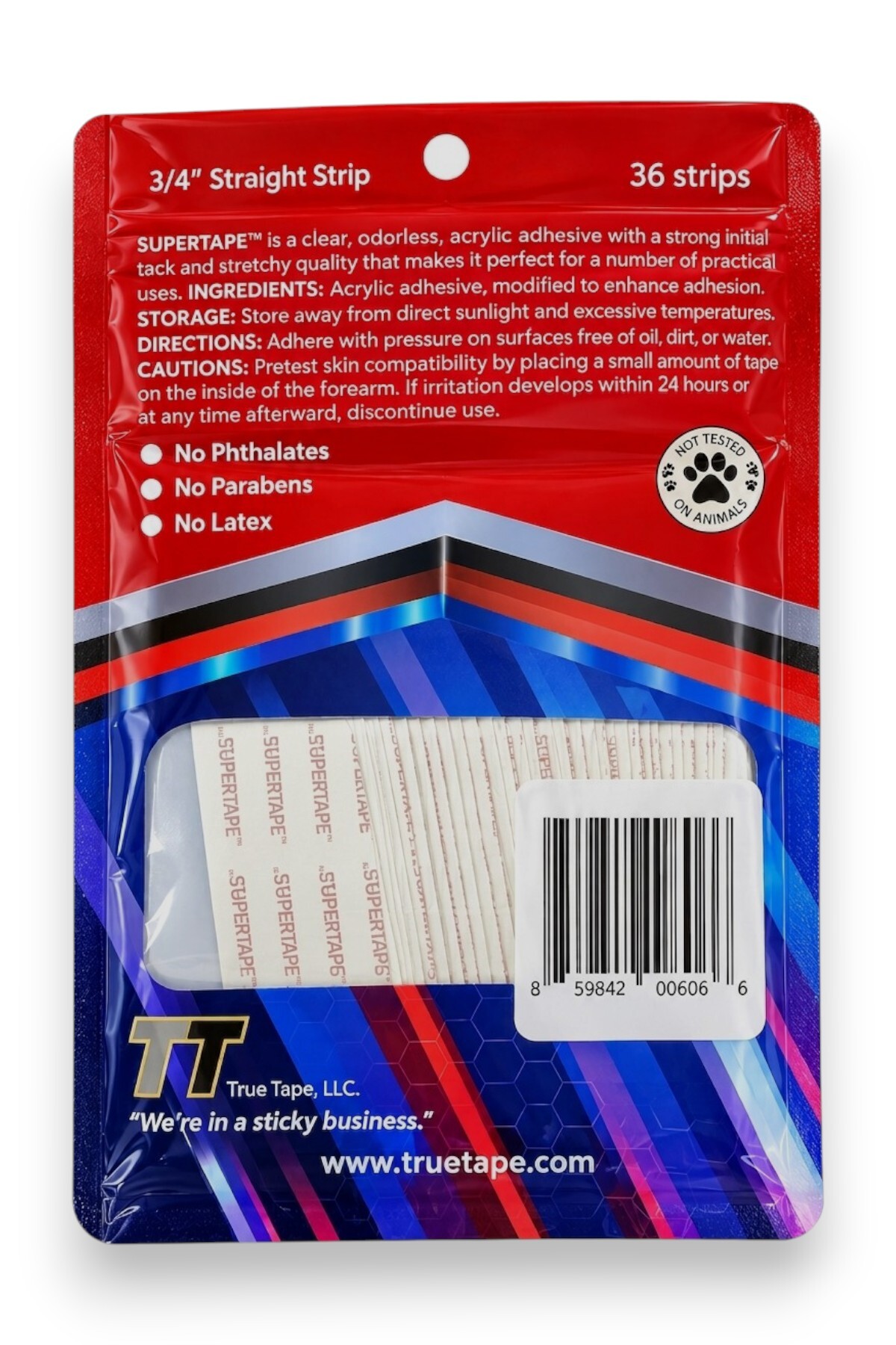SUPERTAPE Protez Saç Bandı Düz (3/4" - 2cm x 7.5cm) 36 Adet — S.T 3/4 — تصویر 2 از 3