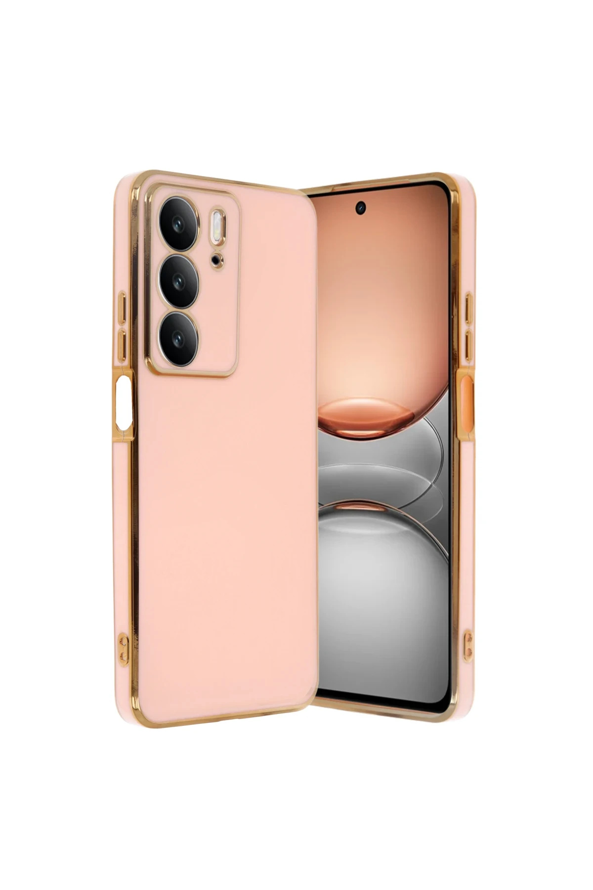 Realme c75 4g kilif volet silikon pembe