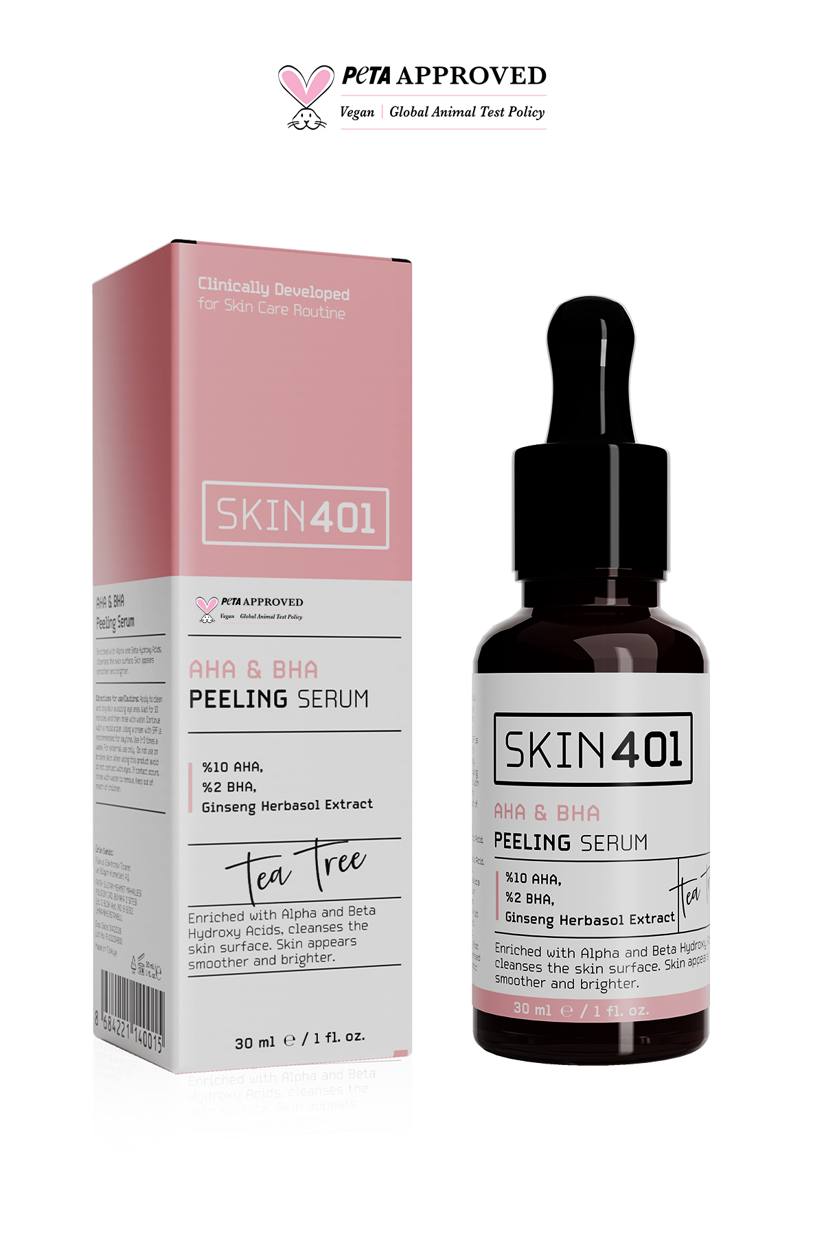 Skin401 Aha %10 Bha %2 Canlandırıcı Cilt Tonu Eşitleyici Yüz Peeling Serum 30ml — TYC00827171894
