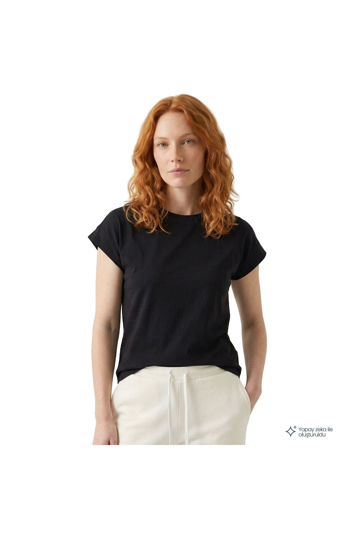 Aven Kadın Siyah Günlük Stil T-Shirt 26YK0028-SYH