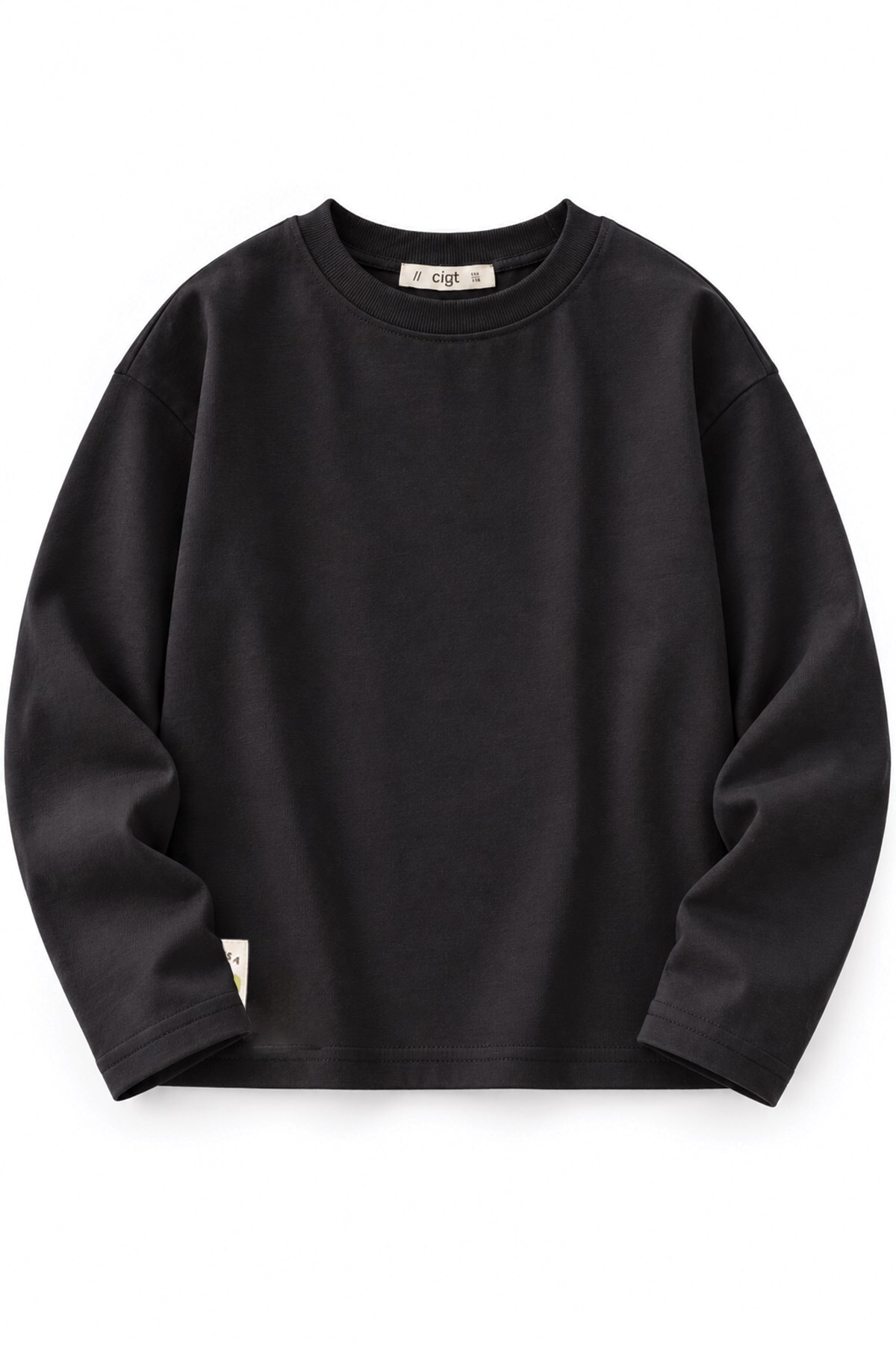 Oversize Mevsimlik T-Shirt 2-10 Yaş Siyah