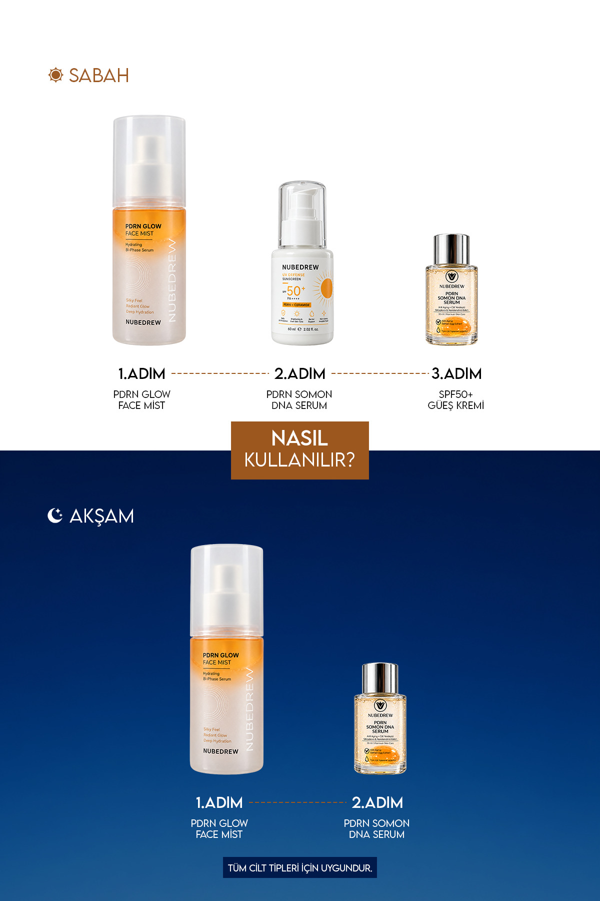 PDRN Premium Bakım Seti – PDRN Somon DNA Serum + Glow Face Mist + SPF50+ Ceramide Güneş Kremi | Nemlendirici, Aydınlatıcı ve Cilt Bakım Seti — PDRN-ST1 — تصویر 8 از 9