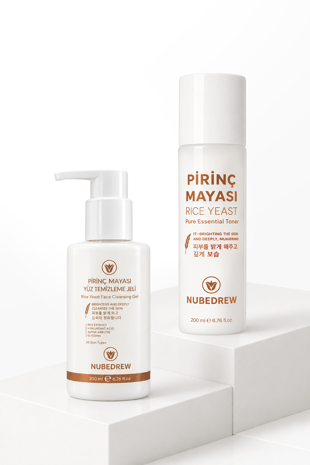 Pirinç Mayası Tonik + Yüz Temizleme Jeli 2’li Set 200 ml Leke Karşıtı Cilt Aydınlatıcı Nemlendirici — TOJE-2Lİ — تصویر 5 از 8